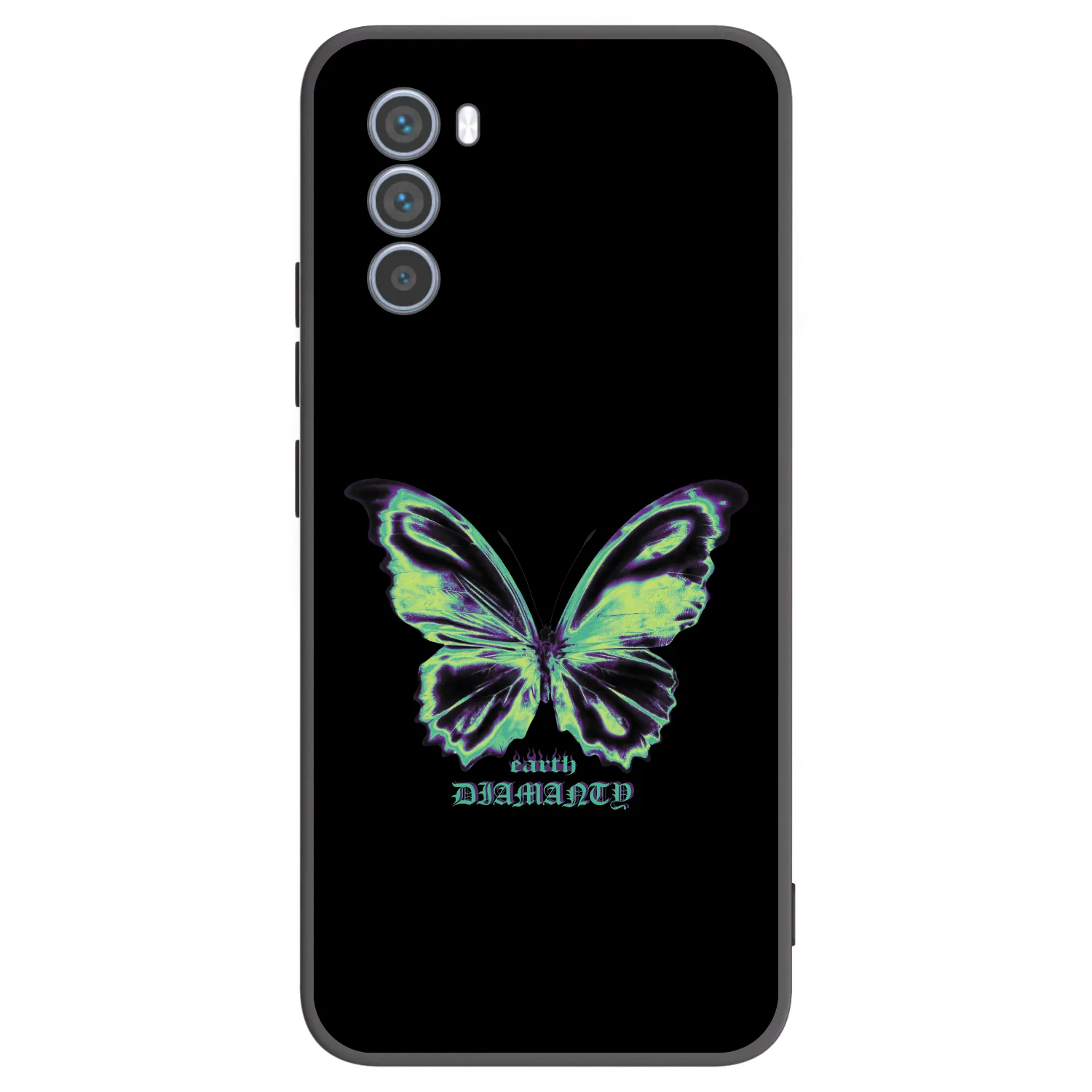 Picasee silikonowe czarne etui na Motorola Moto G62 - Diamanty Blue