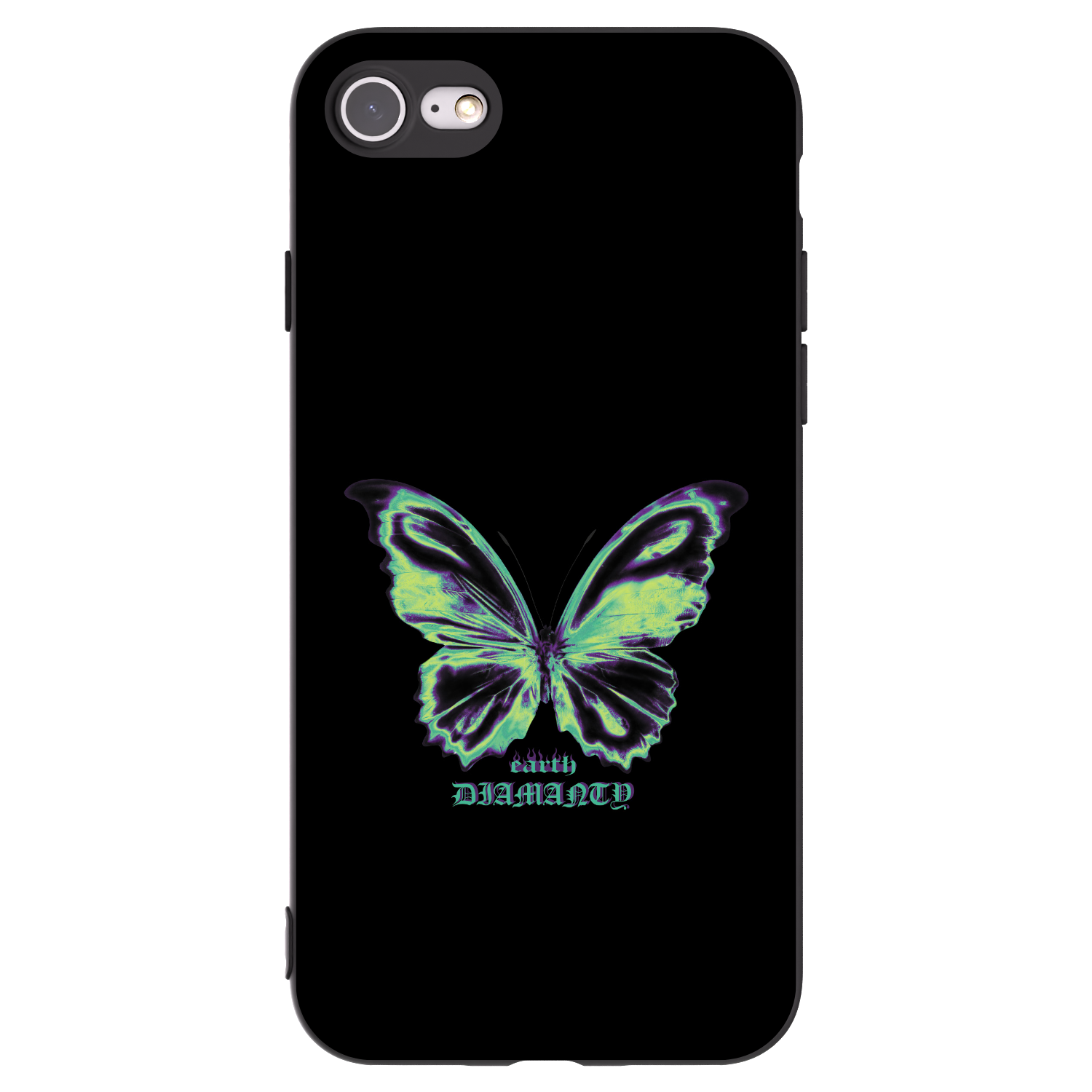 Picasee silikonowe czarne etui na Apple iPhone 7 - Diamanty Blue