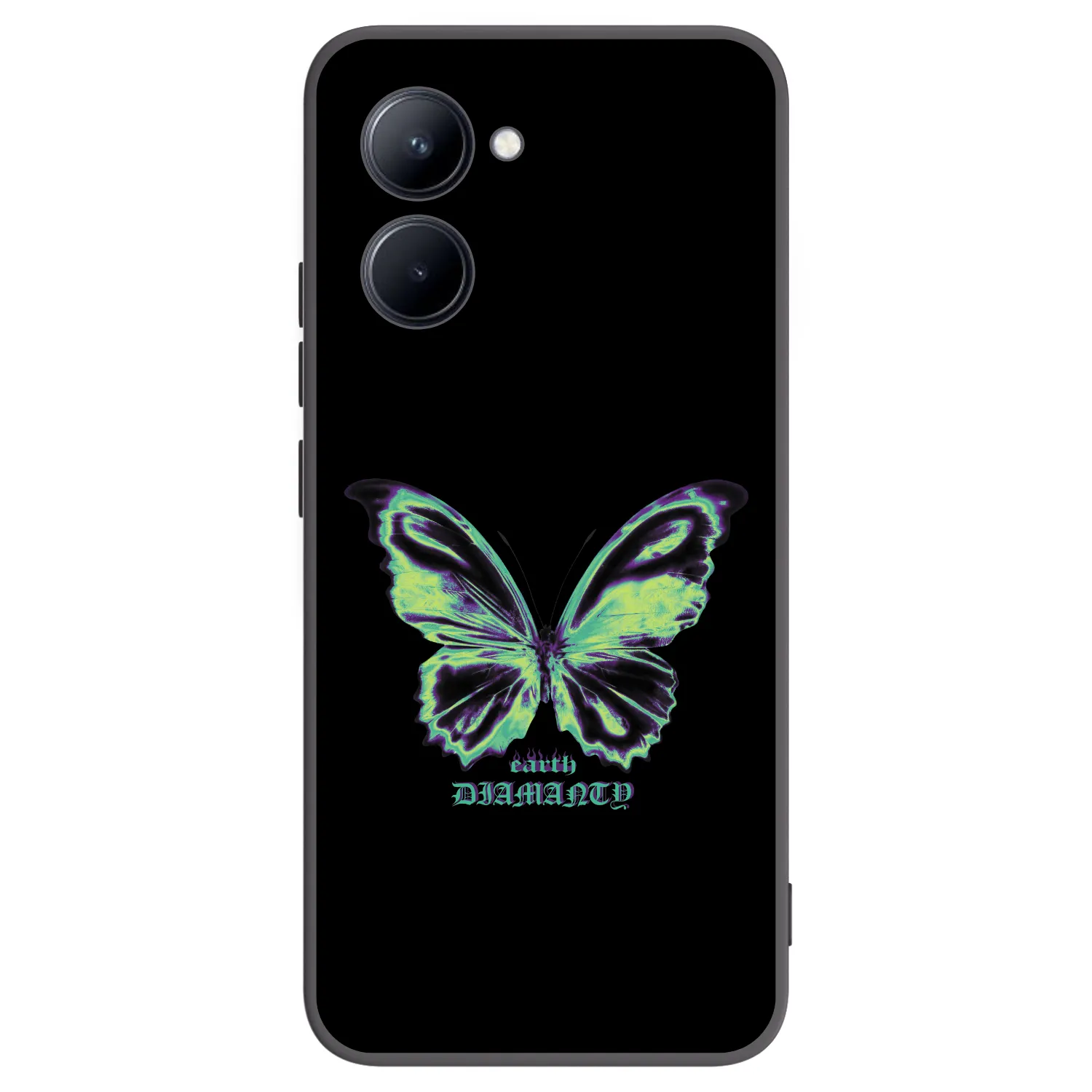 Picasee silikonowe czarne etui na Realme C33 (2023) - Diamanty Blue