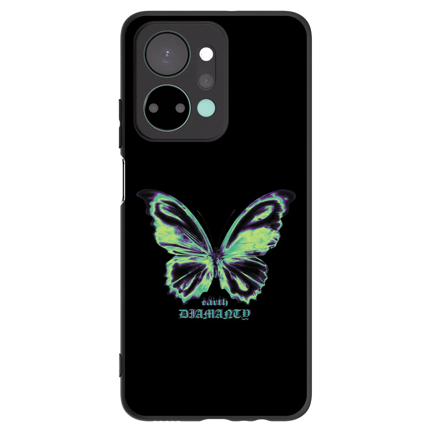 Picasee silikonowe czarne etui na Honor X7a - Diamanty Blue