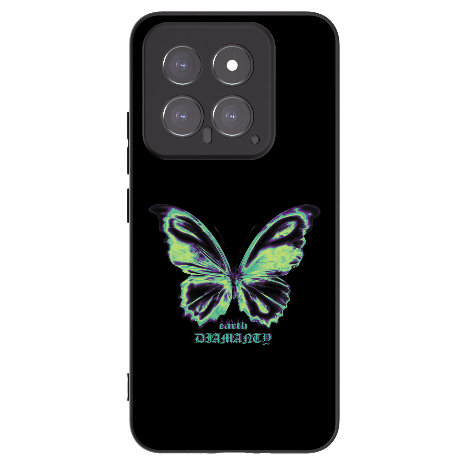 Picasee silikonowe czarne etui na Xiaomi 14 - Diamanty Blue