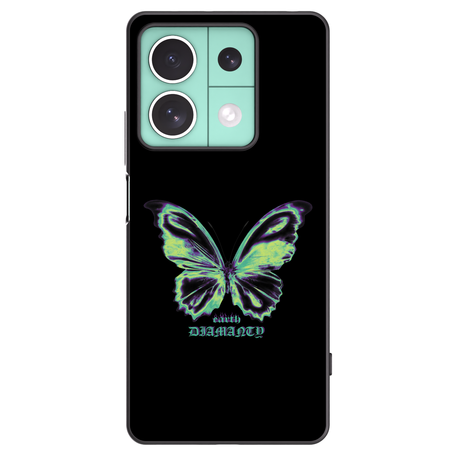 Picasee silikonowe czarne etui na Xiaomi Redmi Note 13 5G - Diamanty Blue