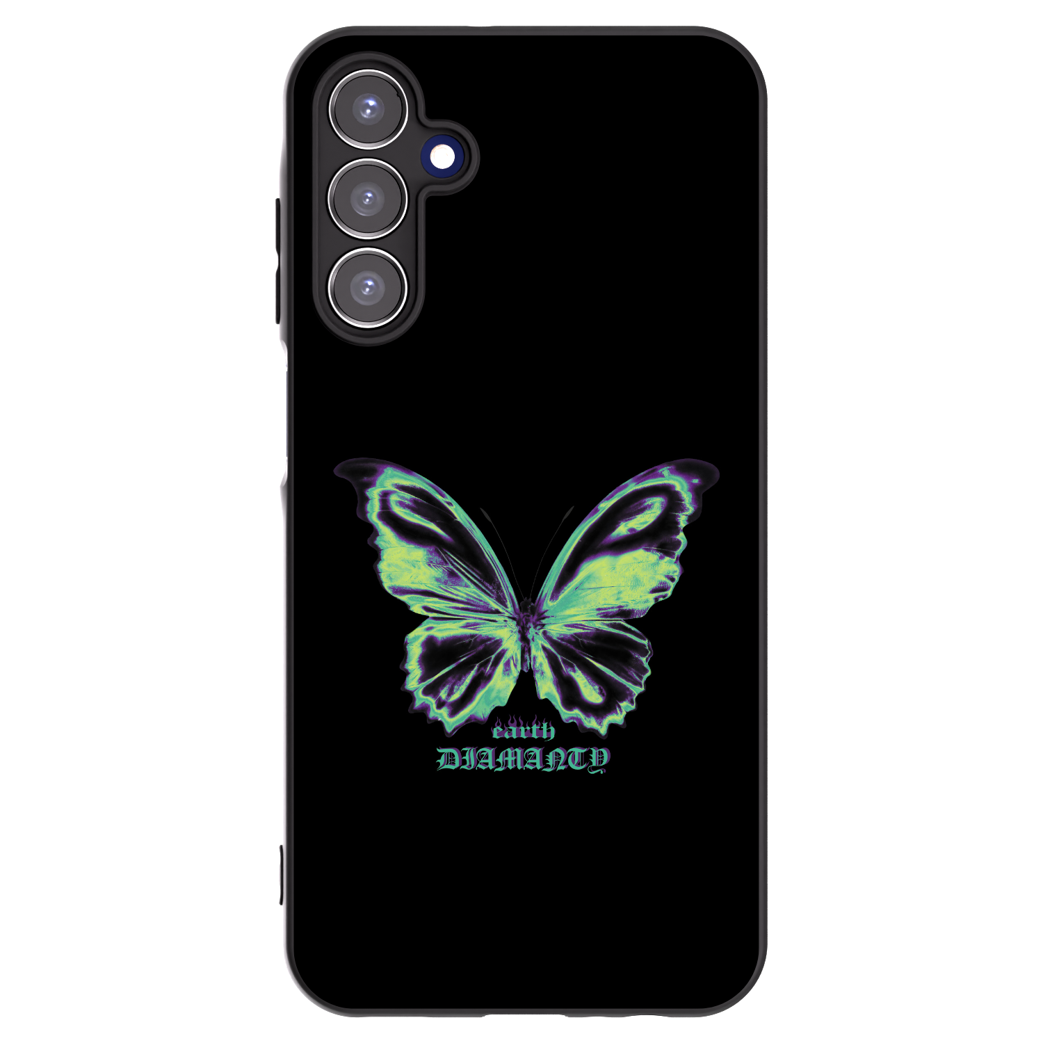 Picasee silikonowe czarne etui na Samsung Galaxy A15 A155F 4G - Diamanty Blue