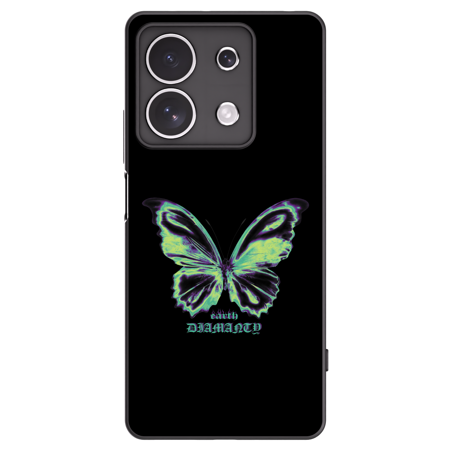 Picasee silikonowe czarne etui na Xiaomi Redmi Note 13 4G - Diamanty Blue