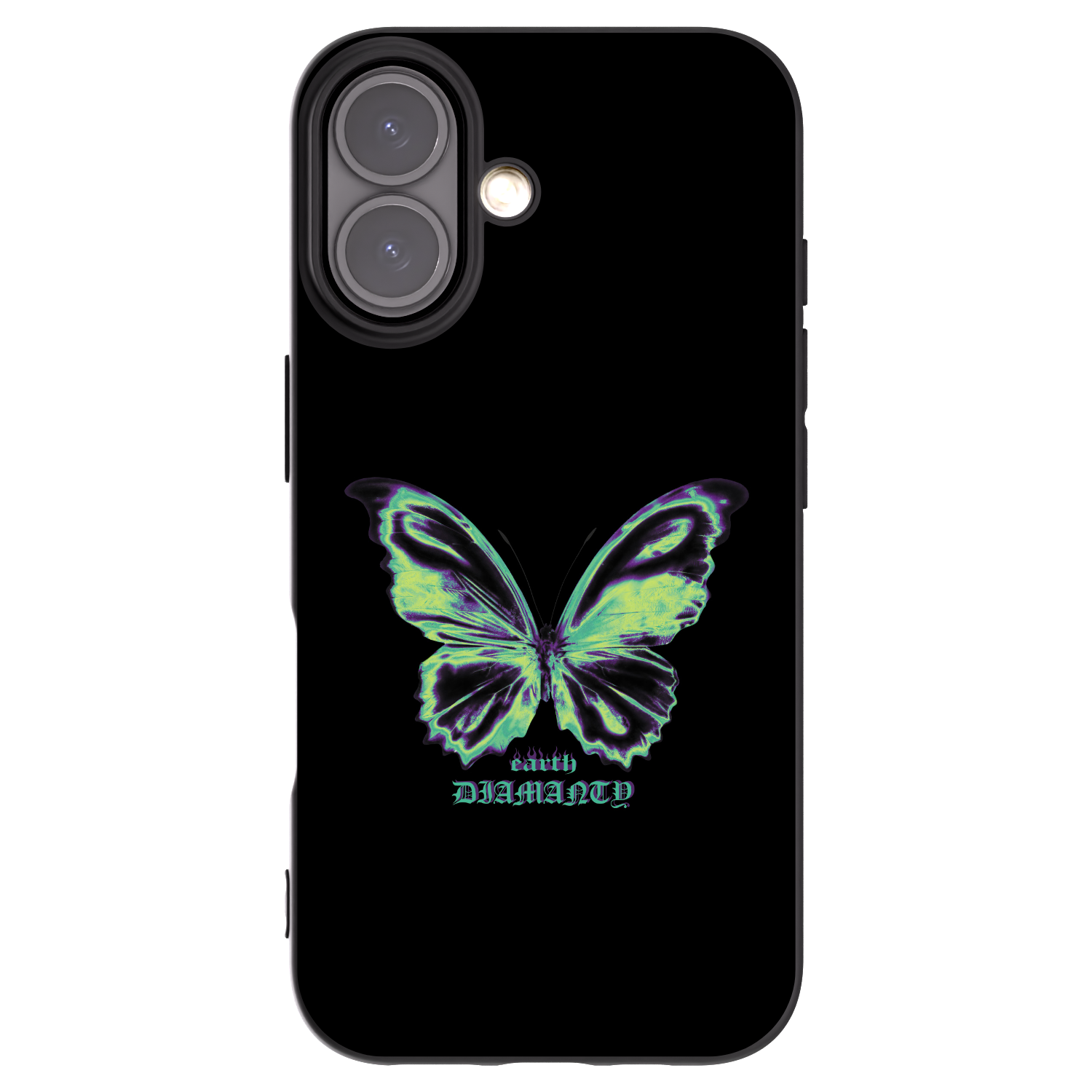 Picasee silikonowe czarne etui na Apple iPhone 16 - Diamanty Blue