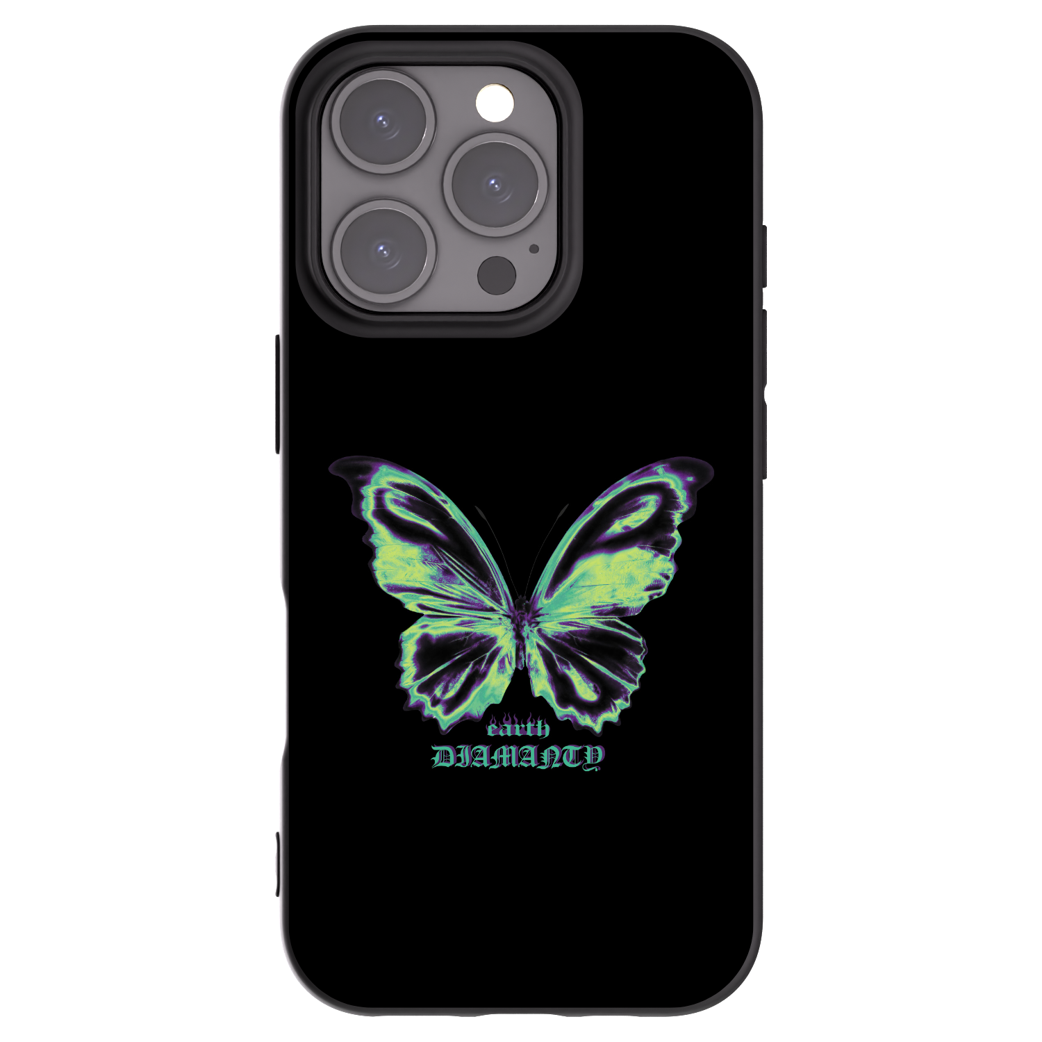 Picasee silikonowe czarne etui na Apple iPhone 16 Pro - Diamanty Blue