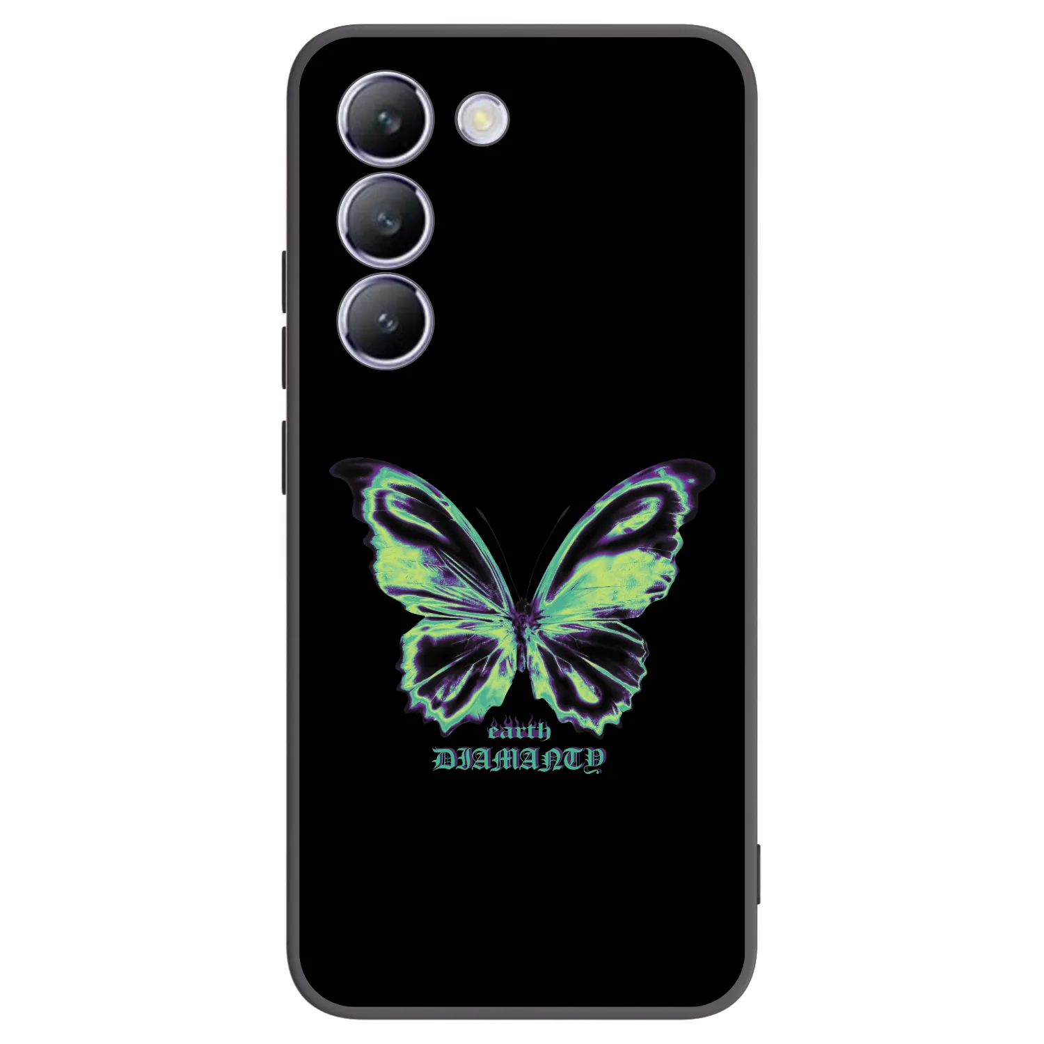 Picasee silikonowe czarne etui na Vivo V40 SE 5G - Diamanty Blue