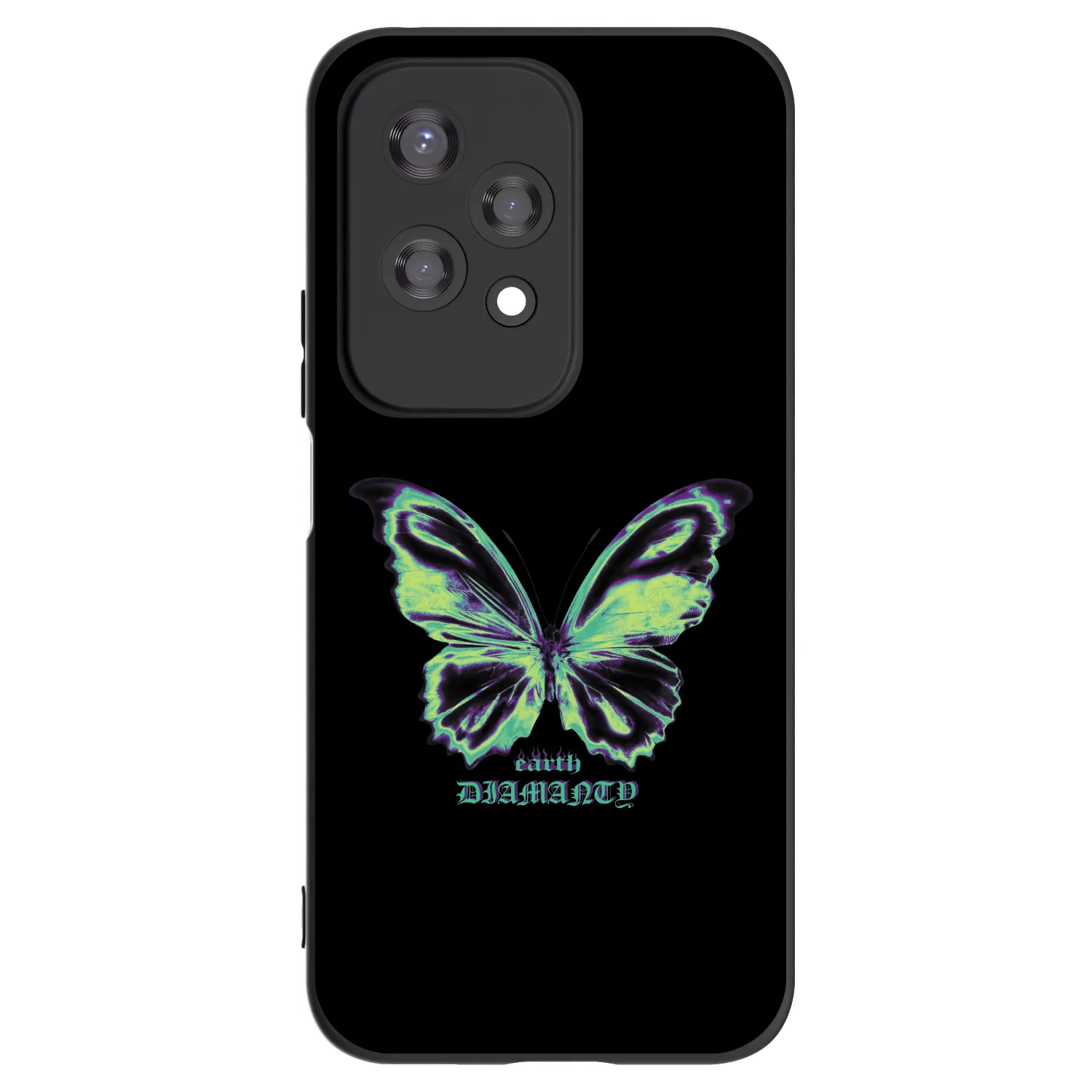 Picasee silikonowe czarne etui na Honor 200 Lite - Diamanty Blue