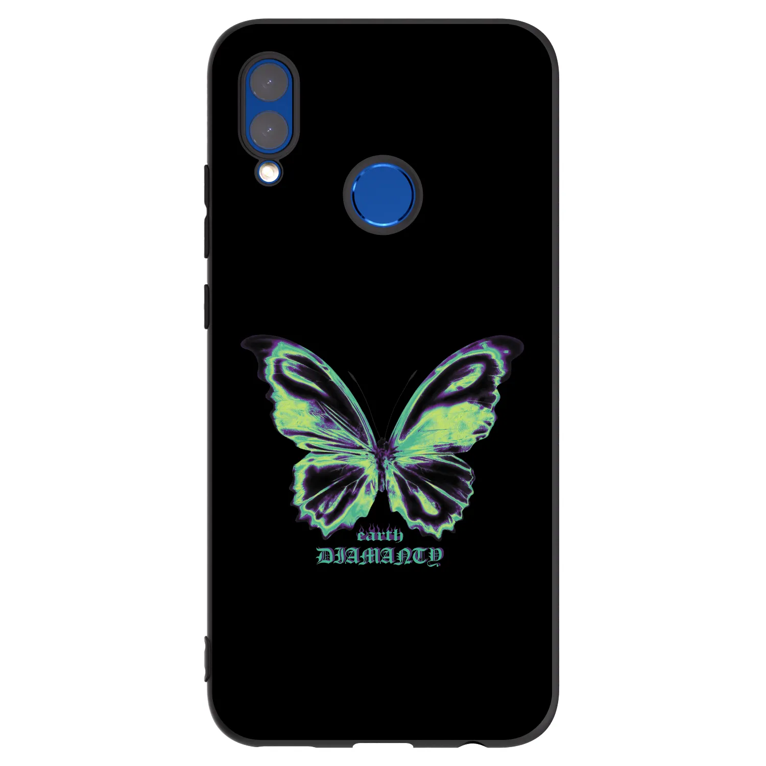 Picasee silikonowe czarne etui na Honor 10 Lite - Diamanty Blue