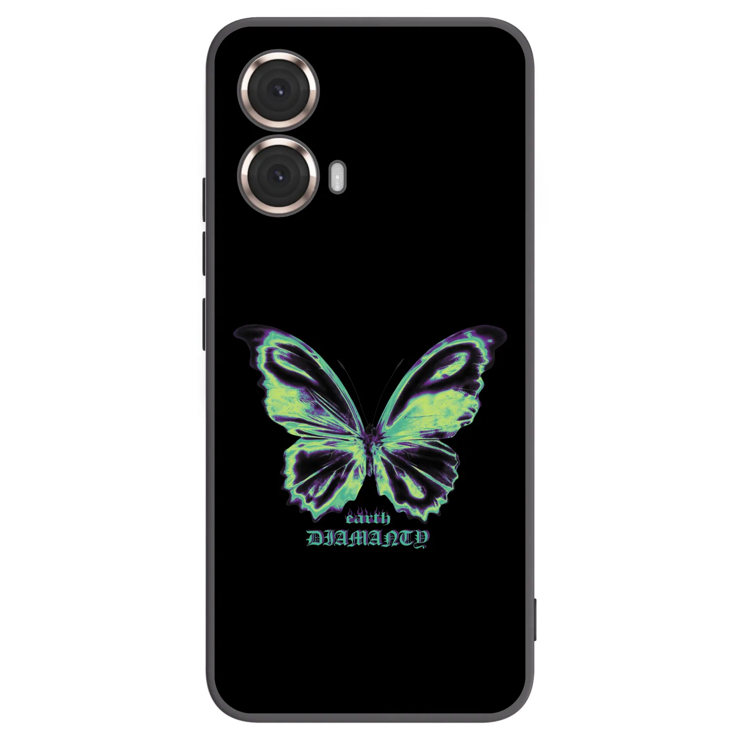Picasee silikonowe czarne etui na Motorola Moto G85 - Diamanty Blue