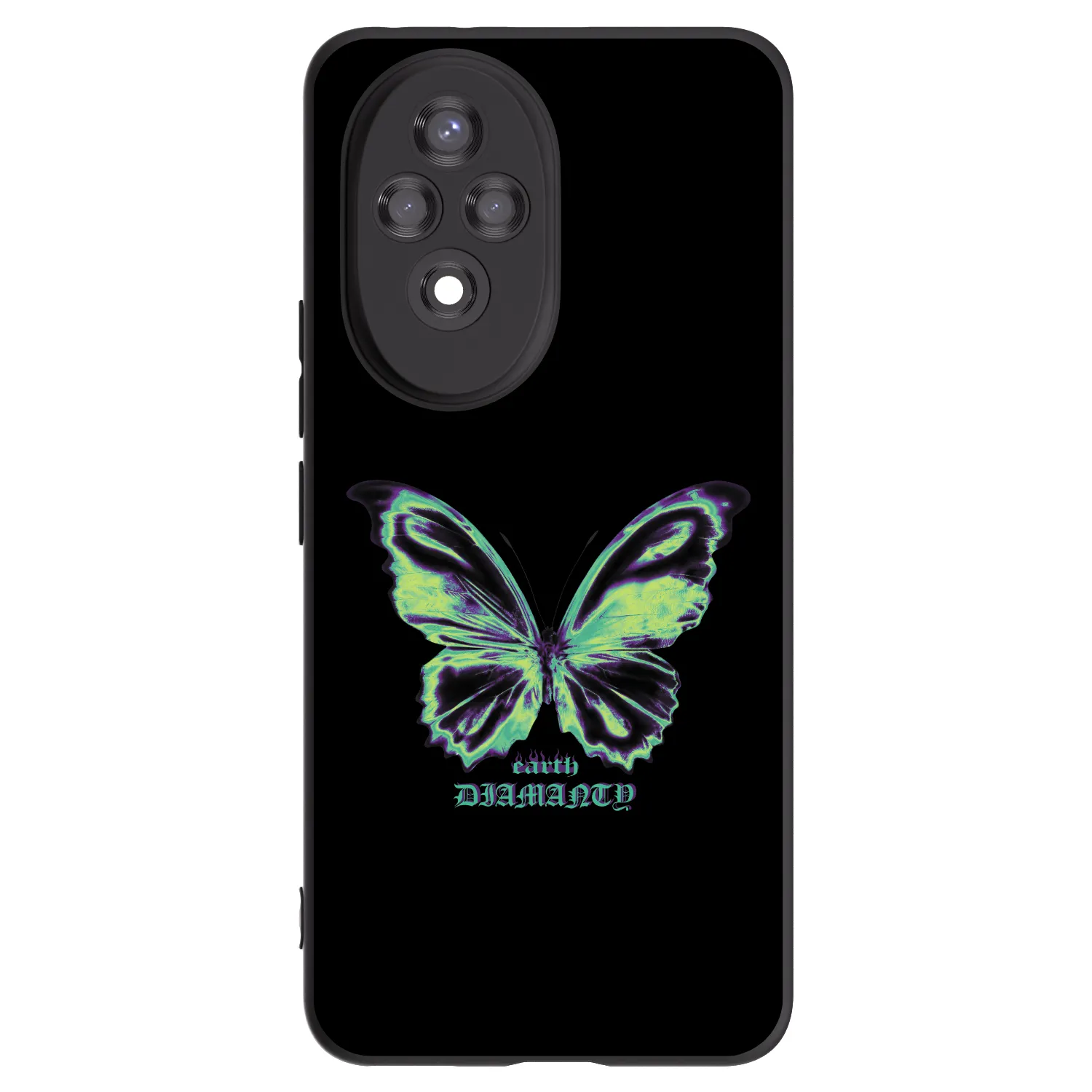 Picasee silikonowe czarne etui na Honor 200 Pro 5G - Diamanty Blue