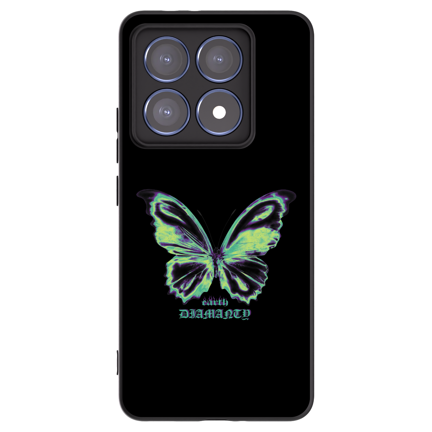 Picasee silikonowe czarne etui na Xiaomi 14T Pro - Diamanty Blue