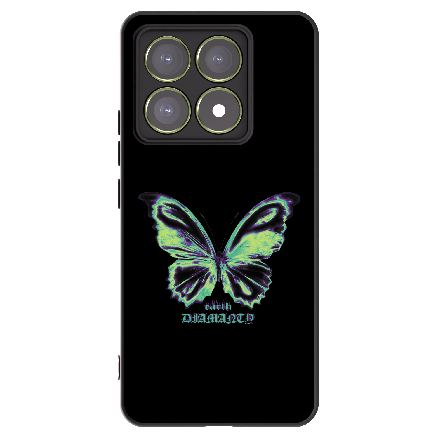 Picasee silikonowe czarne etui na Xiaomi 14T - Diamanty Blue