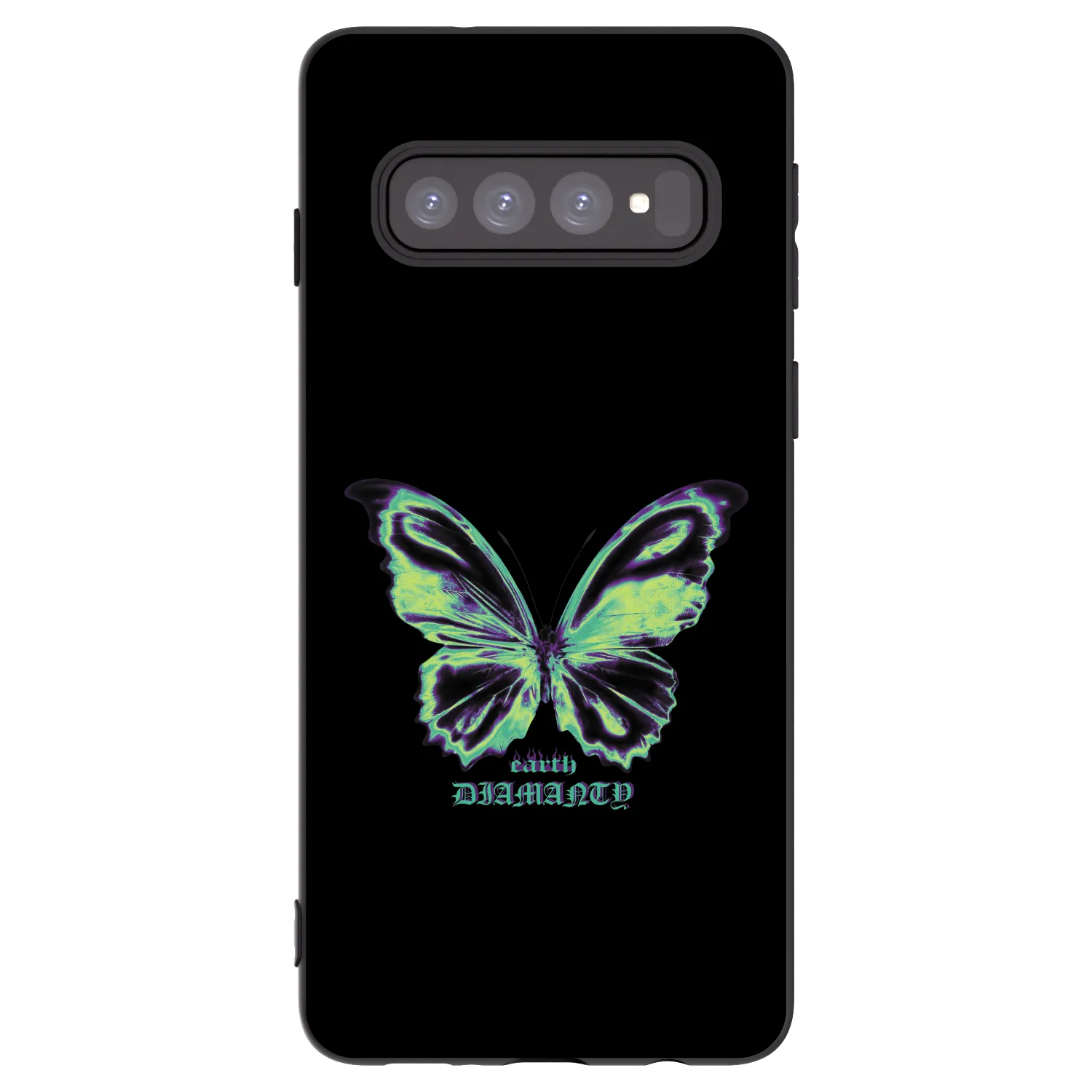 Picasee silikonowe czarne etui na Samsung Galaxy S10 G973 - Diamanty Blue