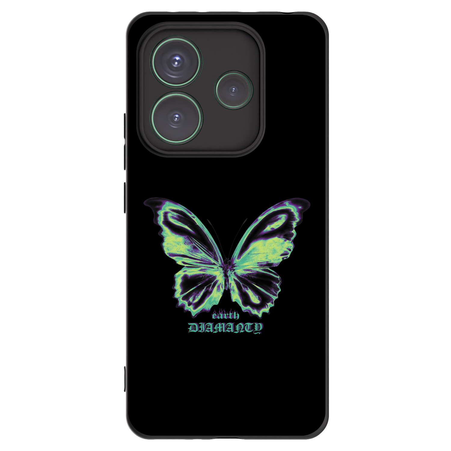 Picasee silikonowe czarne etui na Xiaomi Redmi Note 14 5G - Diamanty Blue