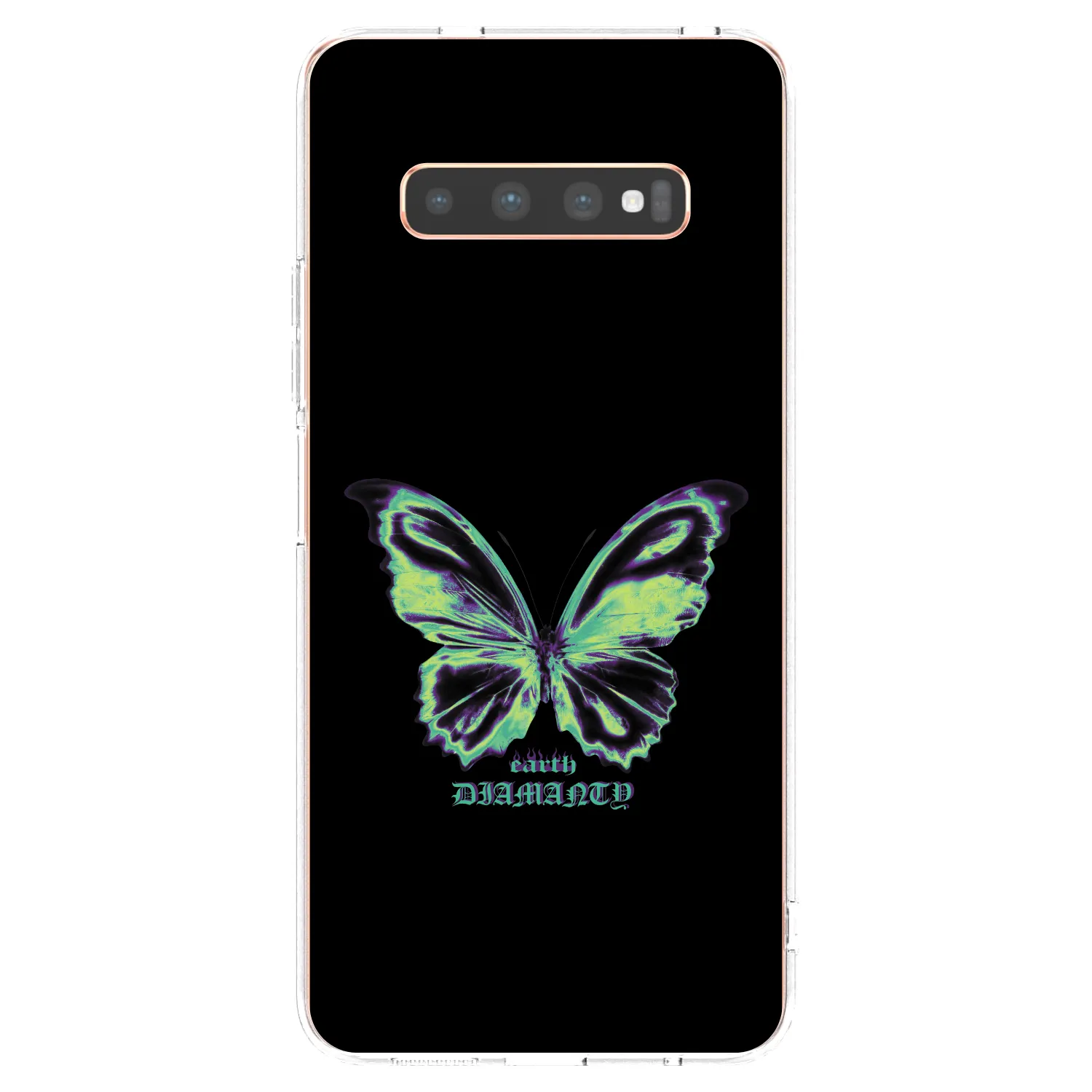 Picasee silikonowe przeźroczyste etui na Samsung Galaxy S10 Plus G975 - Diamanty Blue