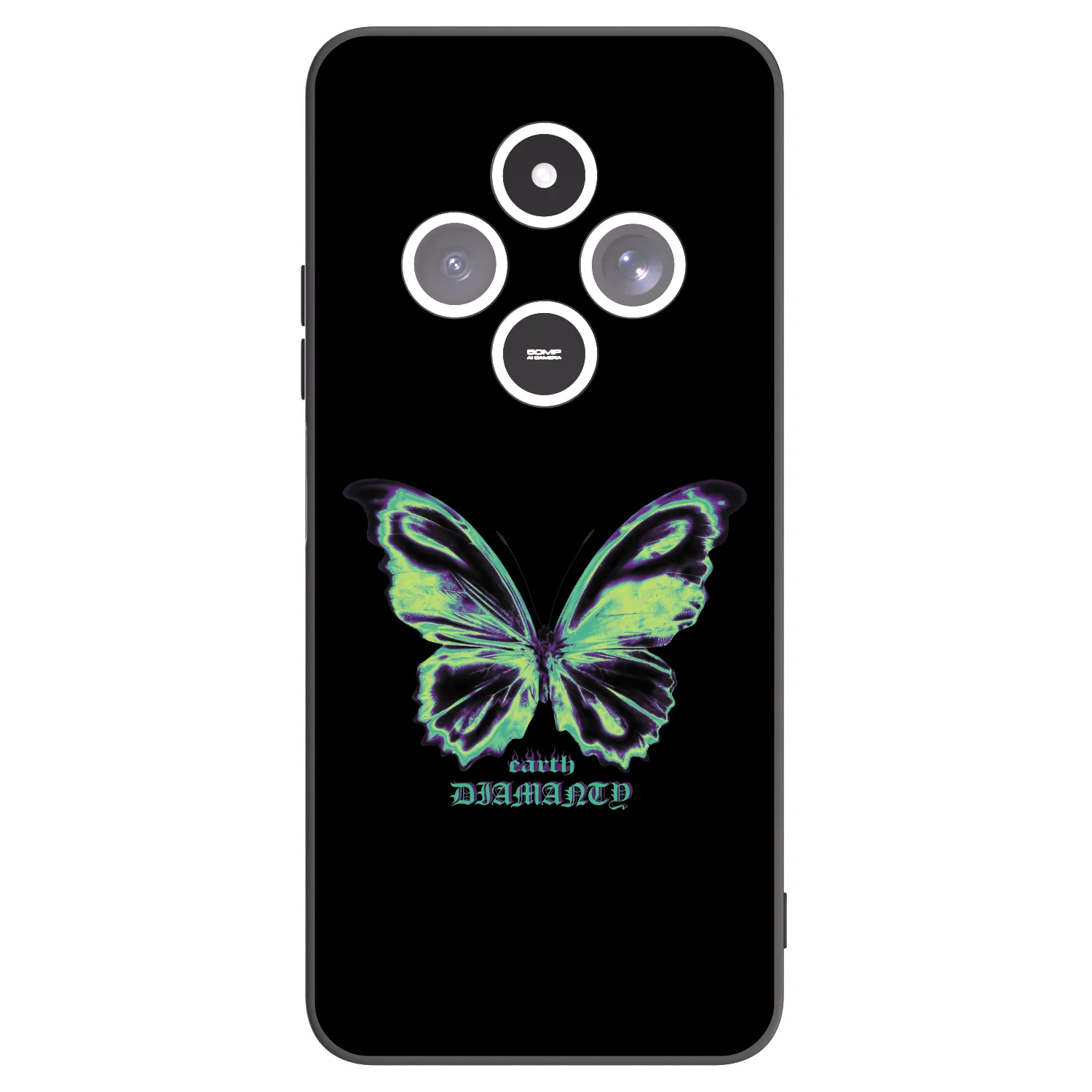Picasee silikonowe czarne etui na Xiaomi Redmi 14C - Diamanty Blue