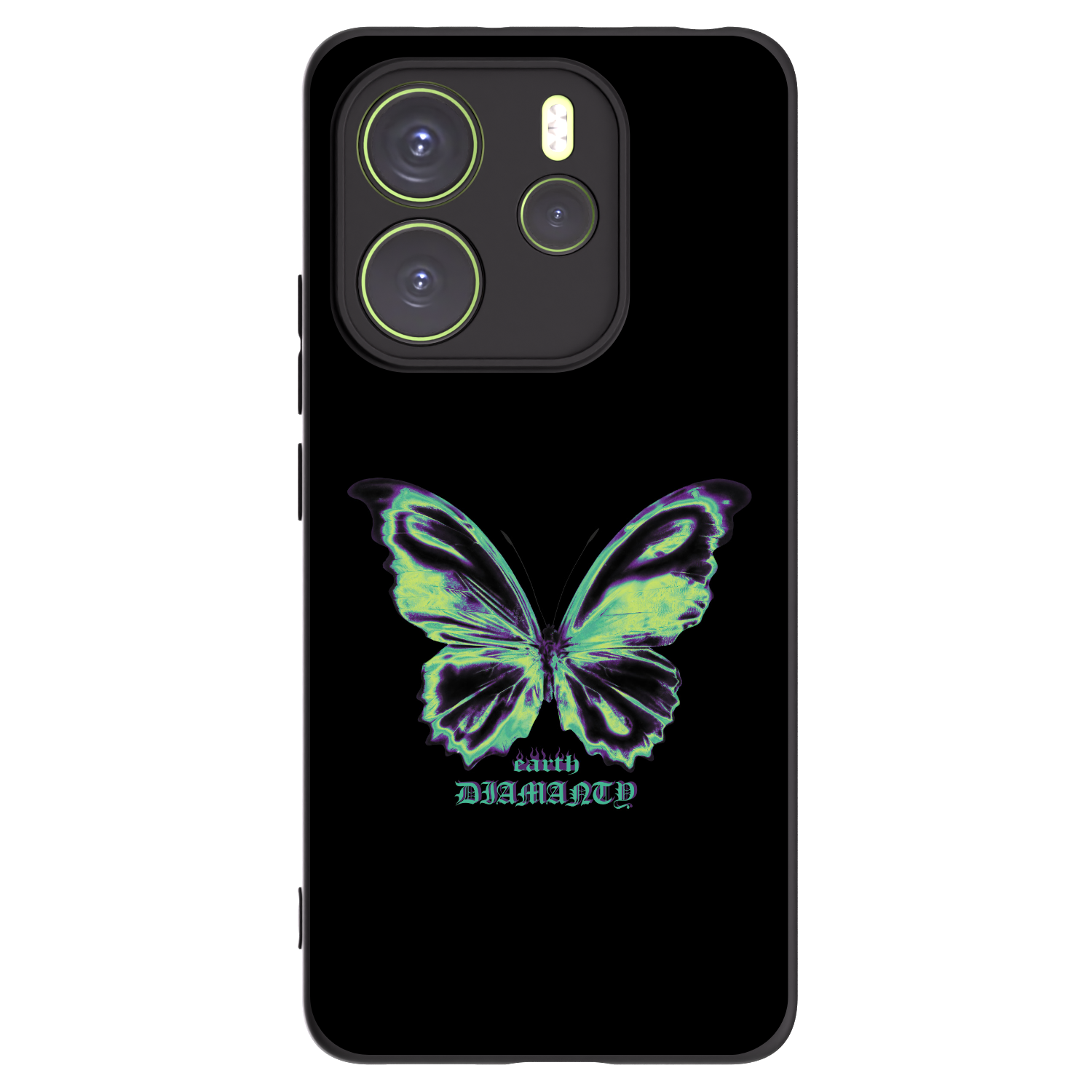 Picasee silikonowe czarne etui na Xiaomi Redmi Note 14 4G - Diamanty Blue