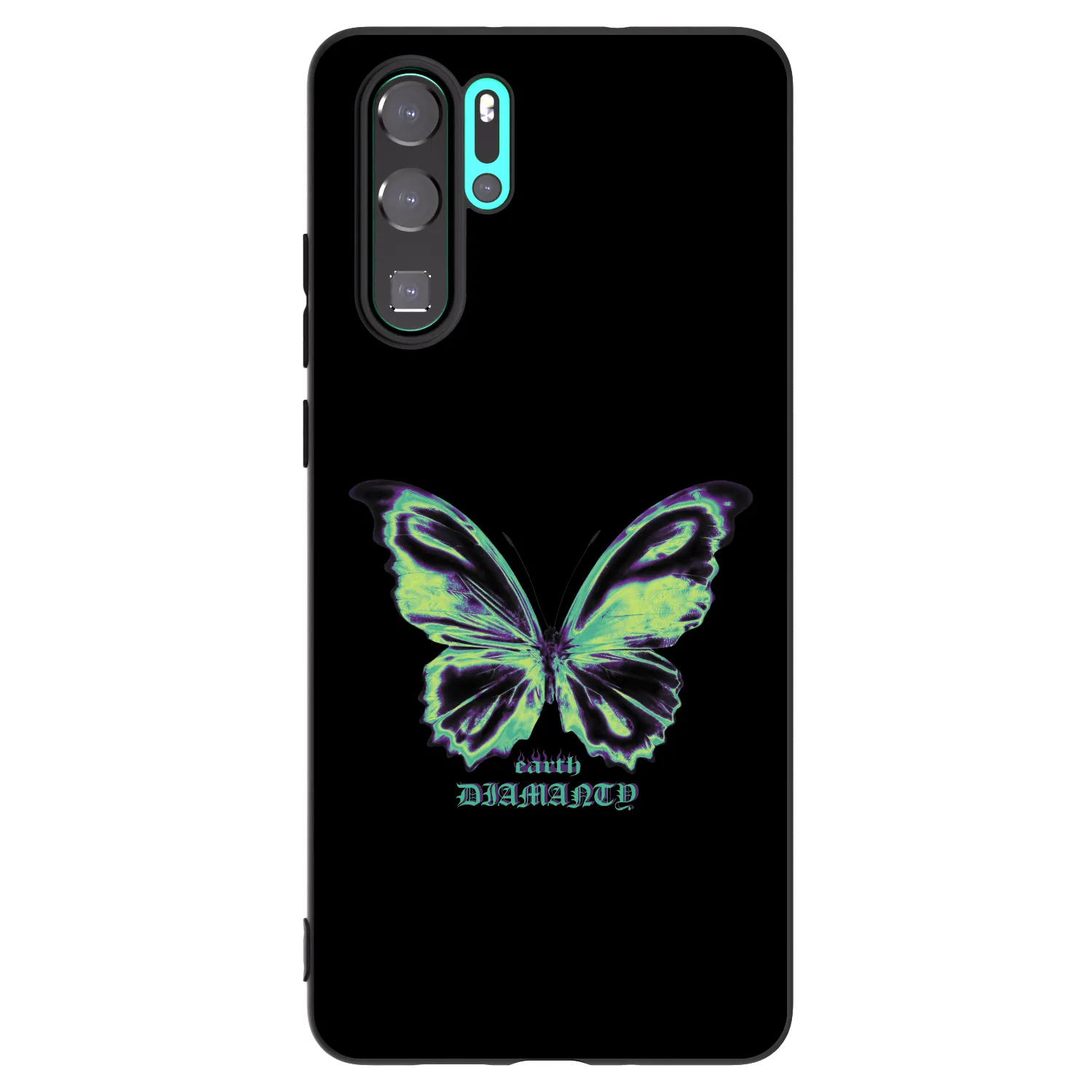 Picasee silikonowe czarne etui na Huawei P30 Pro - Diamanty Blue