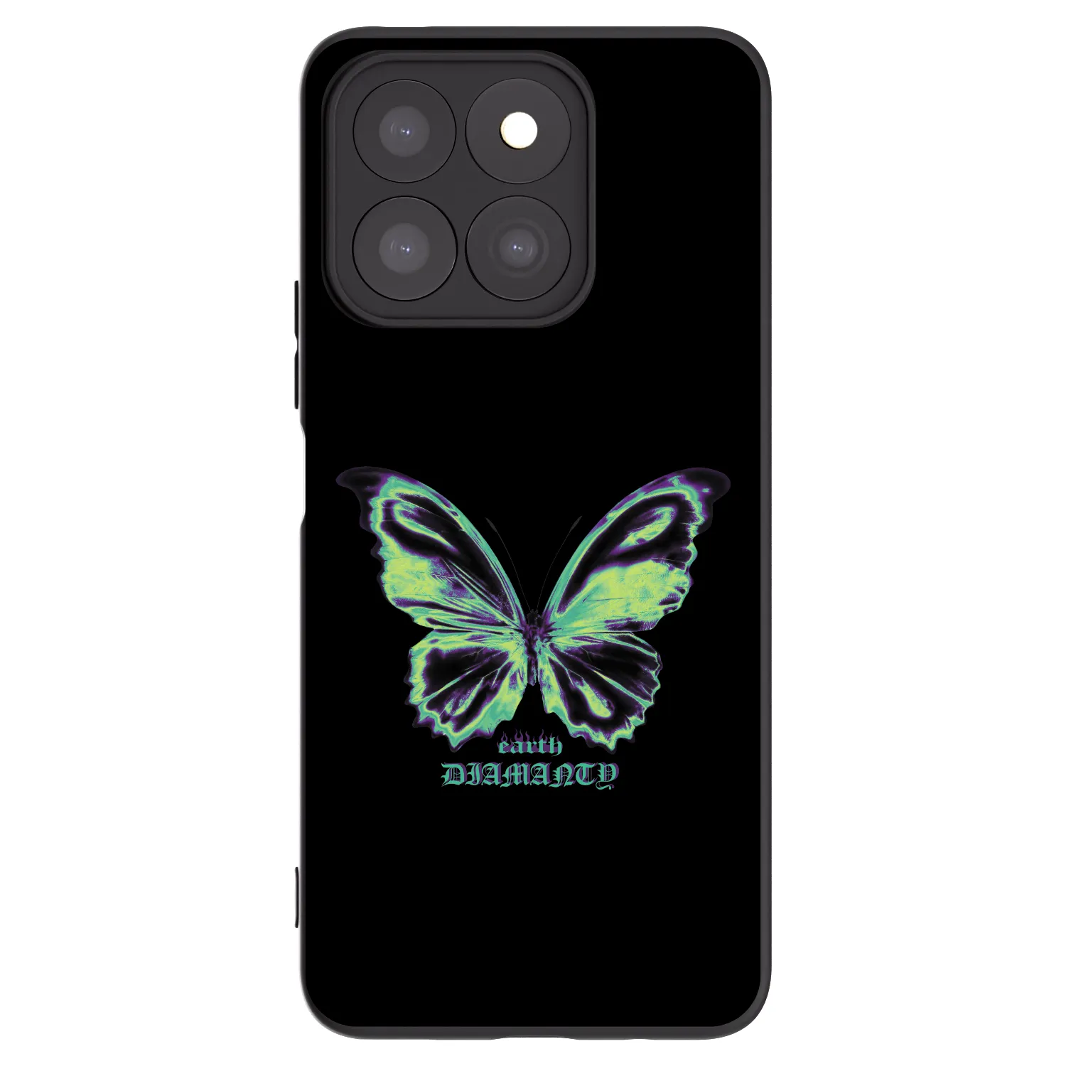 Picasee silikonowe czarne etui na Honor X8c - Diamanty Blue