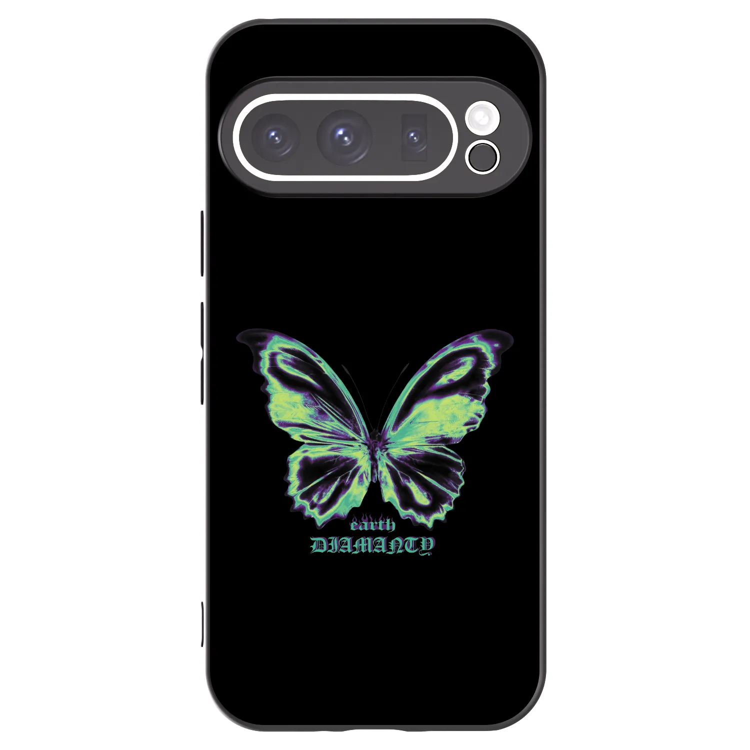 Picasee silikonowe czarne etui na Google Pixel 9 Pro - Diamanty Blue