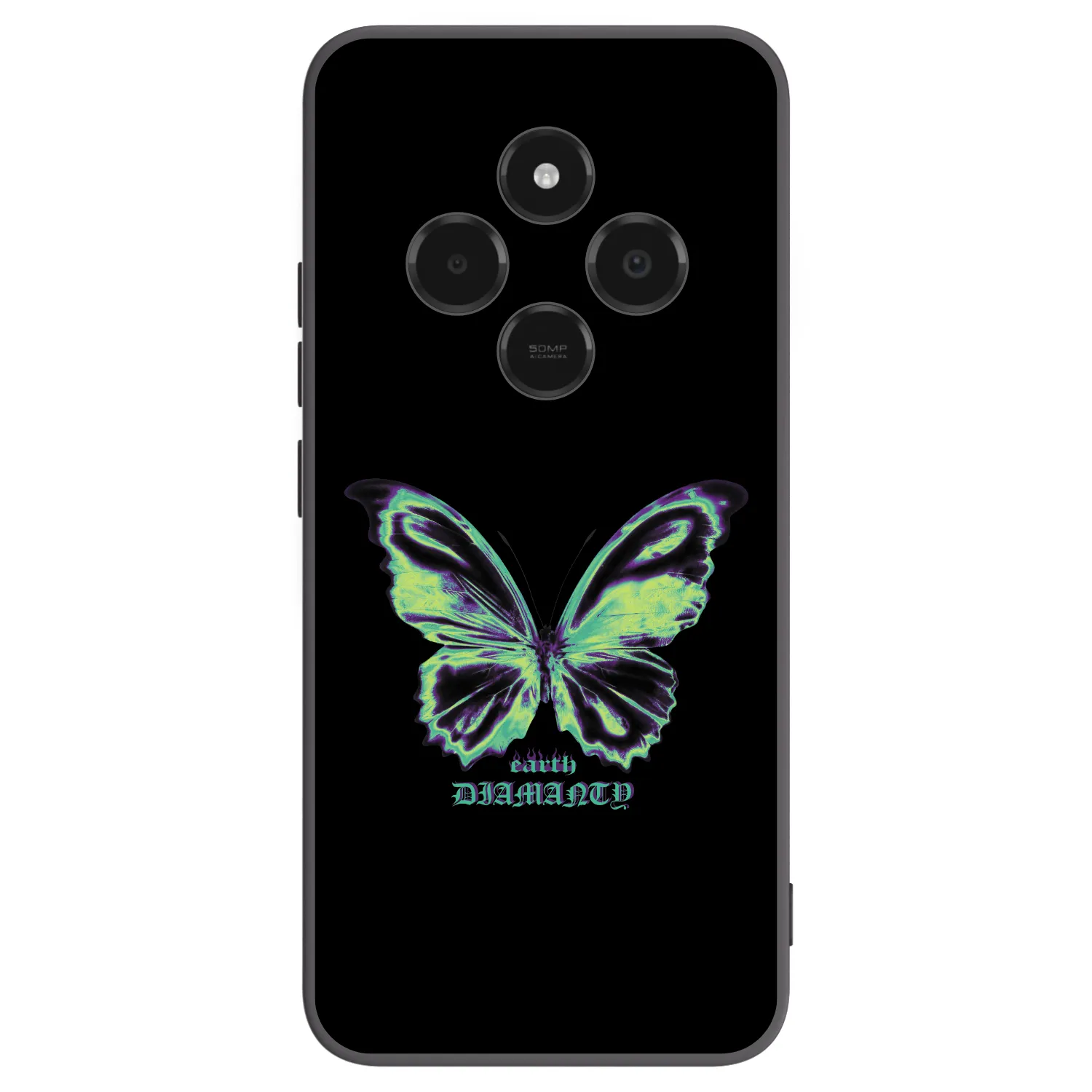 Picasee silikonowe czarne etui na Xiaomi Poco C75 - Diamanty Blue