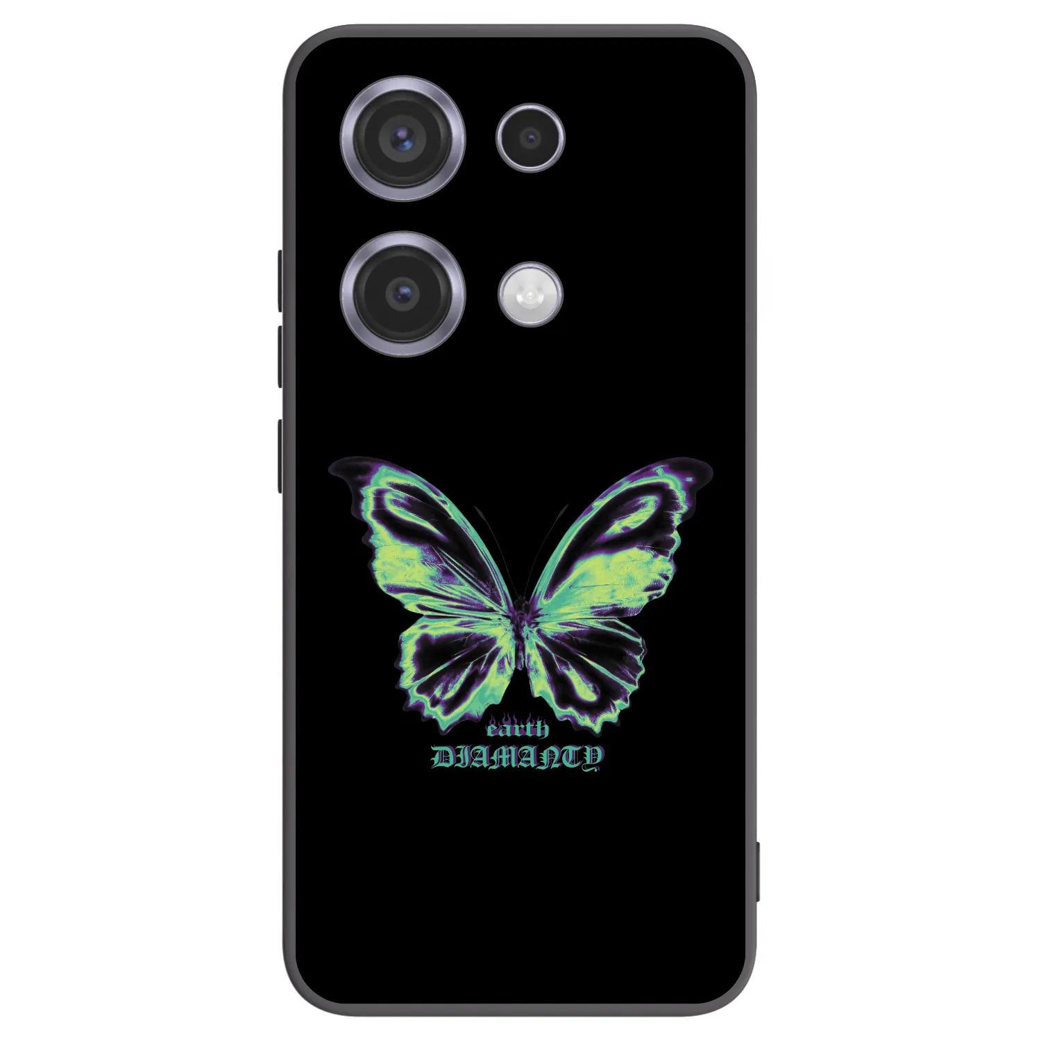 Picasee silikonowe czarne etui na Xiaomi Redmi Note 14S - Diamanty Blue