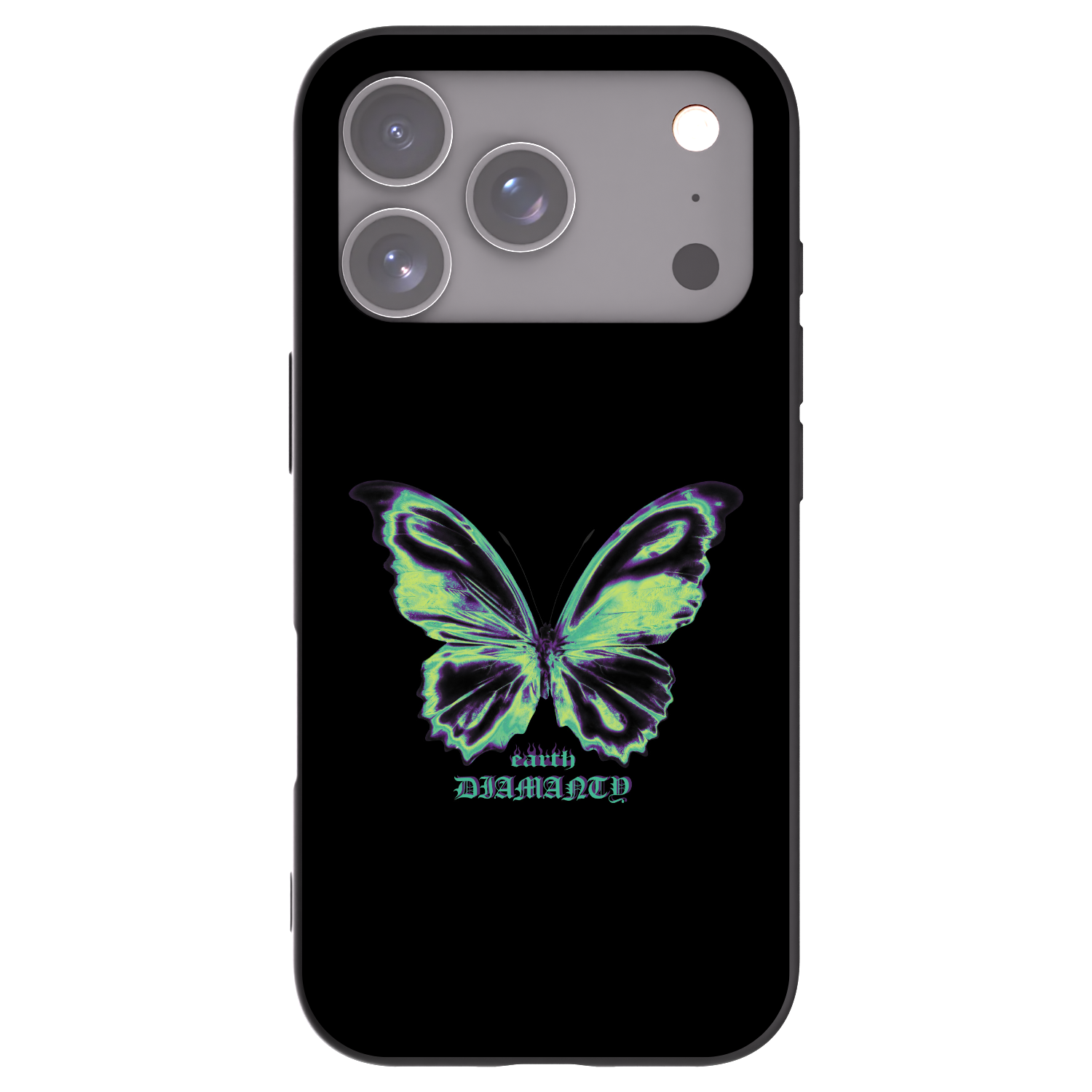 Picasee silikonowe czarne etui na Apple iPhone 17 Pro - Diamanty Blue