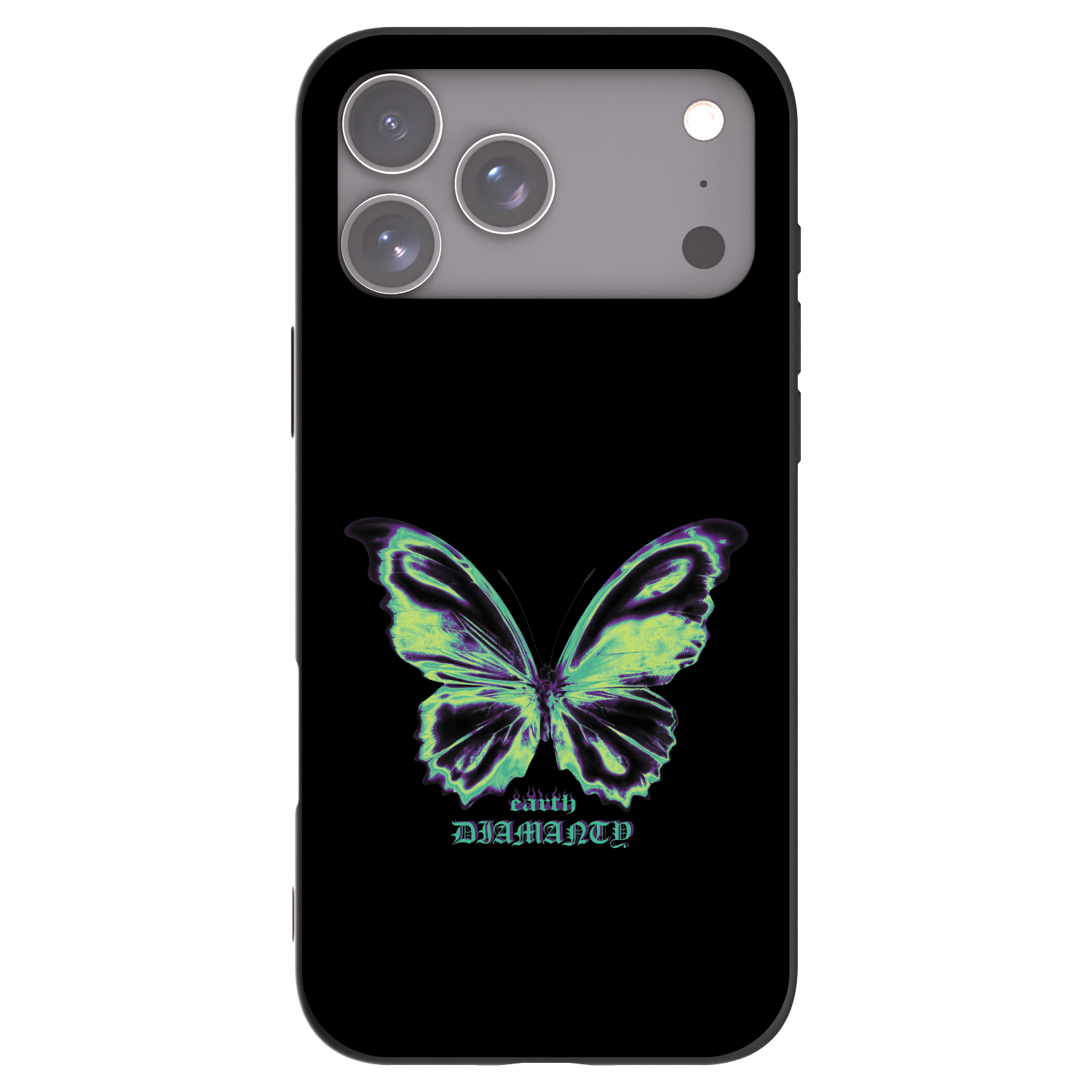 Picasee silikonowe czarne etui na Apple iPhone 17 Pro Max - Diamanty Blue