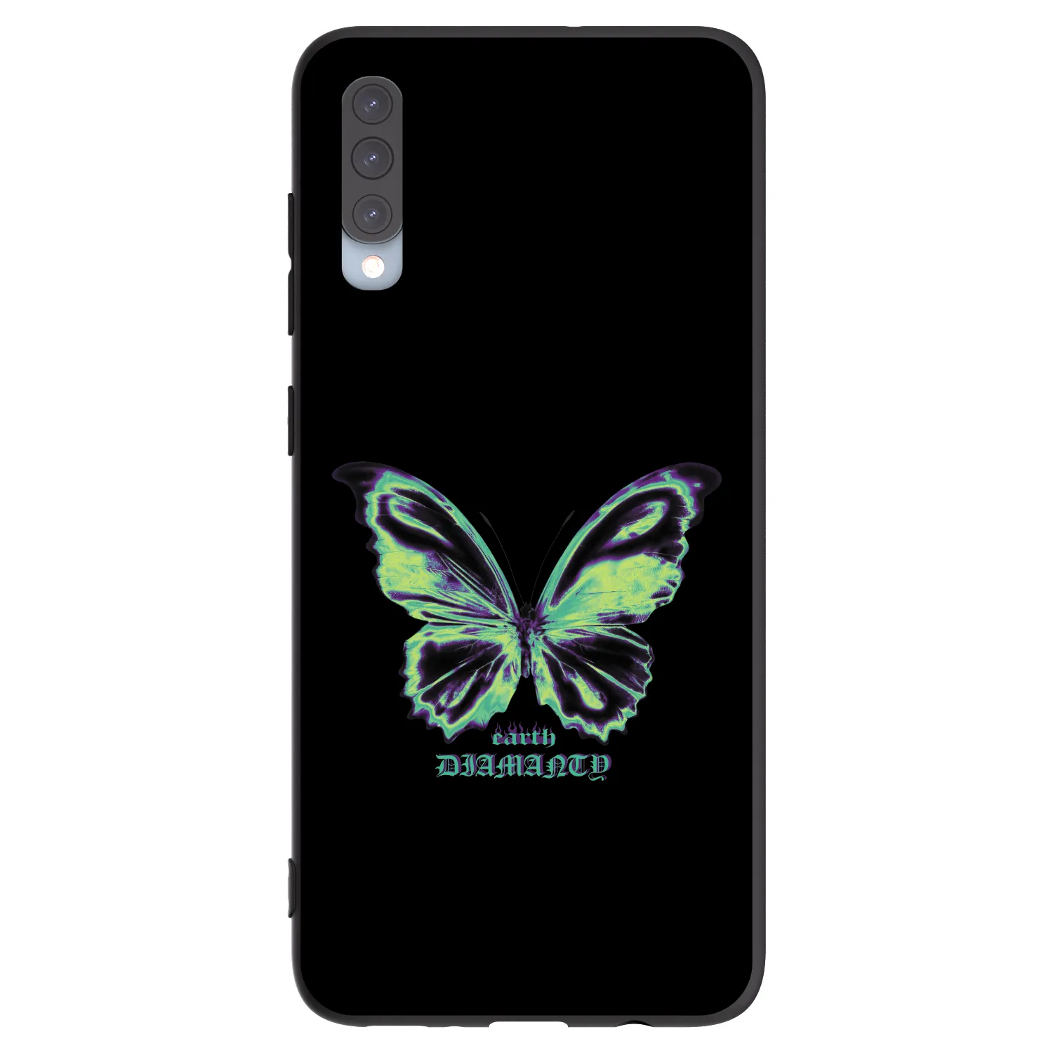 Picasee silikonowe czarne etui na Samsung Galaxy A70 A705F - Diamanty Blue