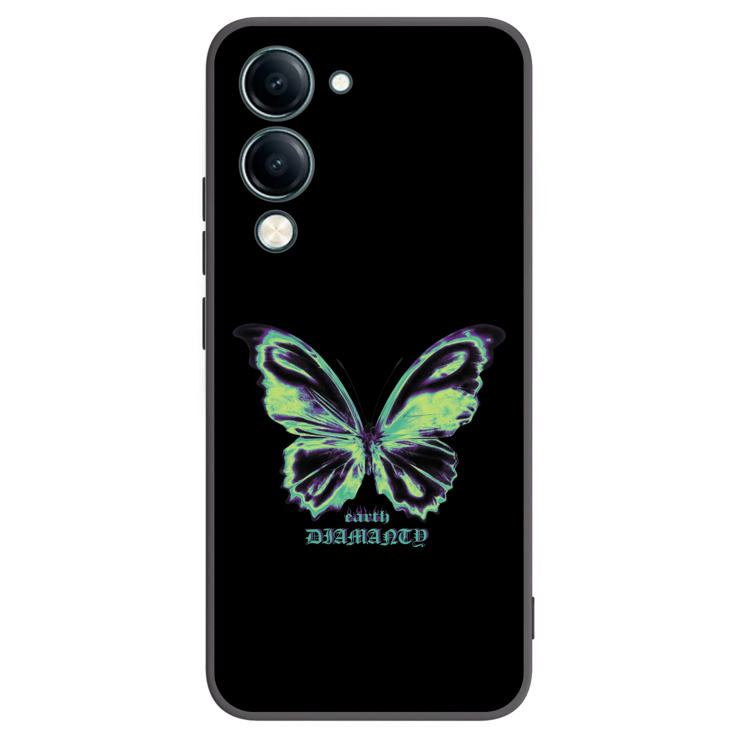 Picasee silikonowe czarne etui na Vivo Y29s 5G - Diamanty Blue
