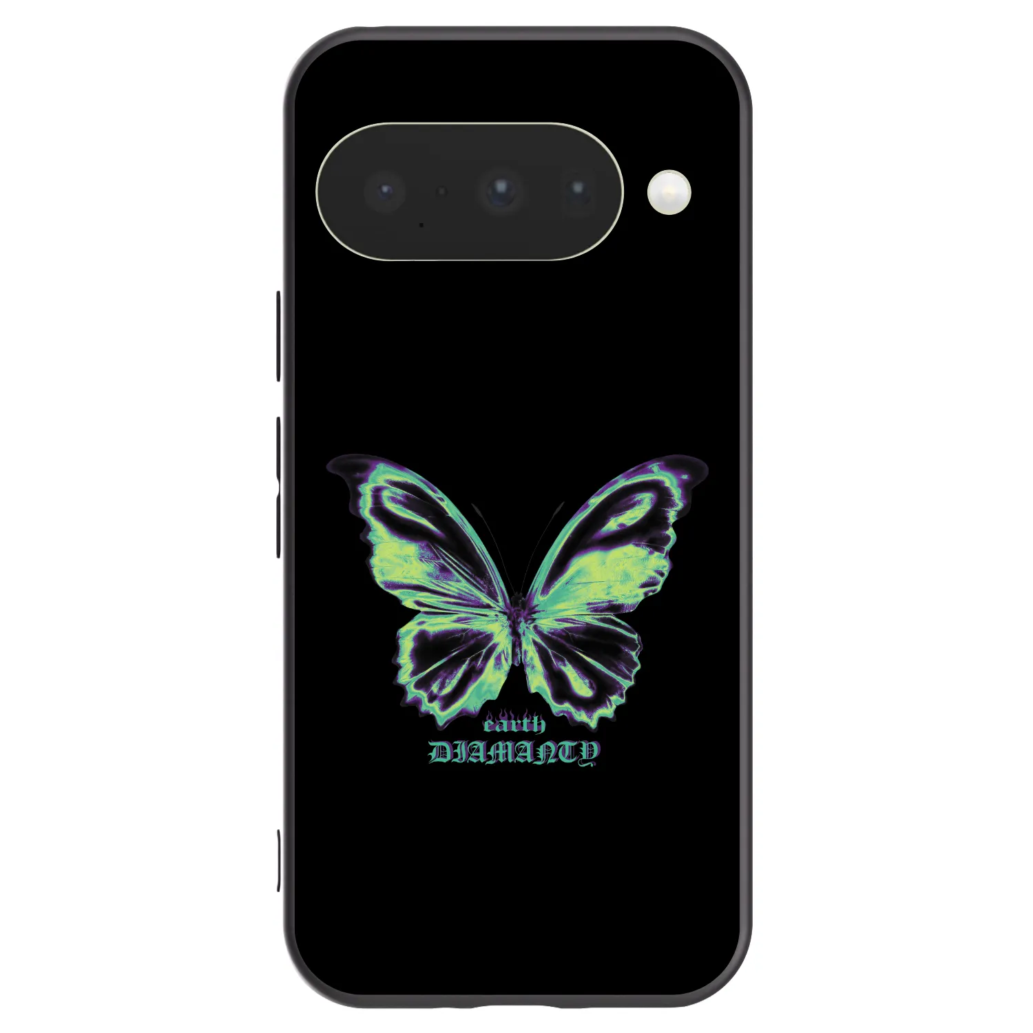 Picasee silikonowe czarne etui na Google Pixel 10 - Diamanty Blue