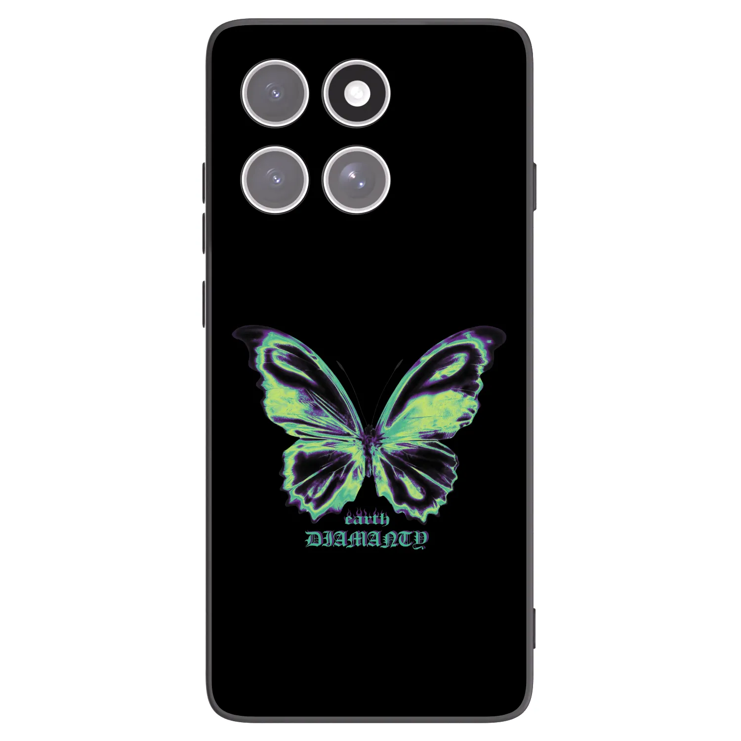 Picasee silikonowe czarne etui na Motorola Edge 60 Fusion - Diamanty Blue