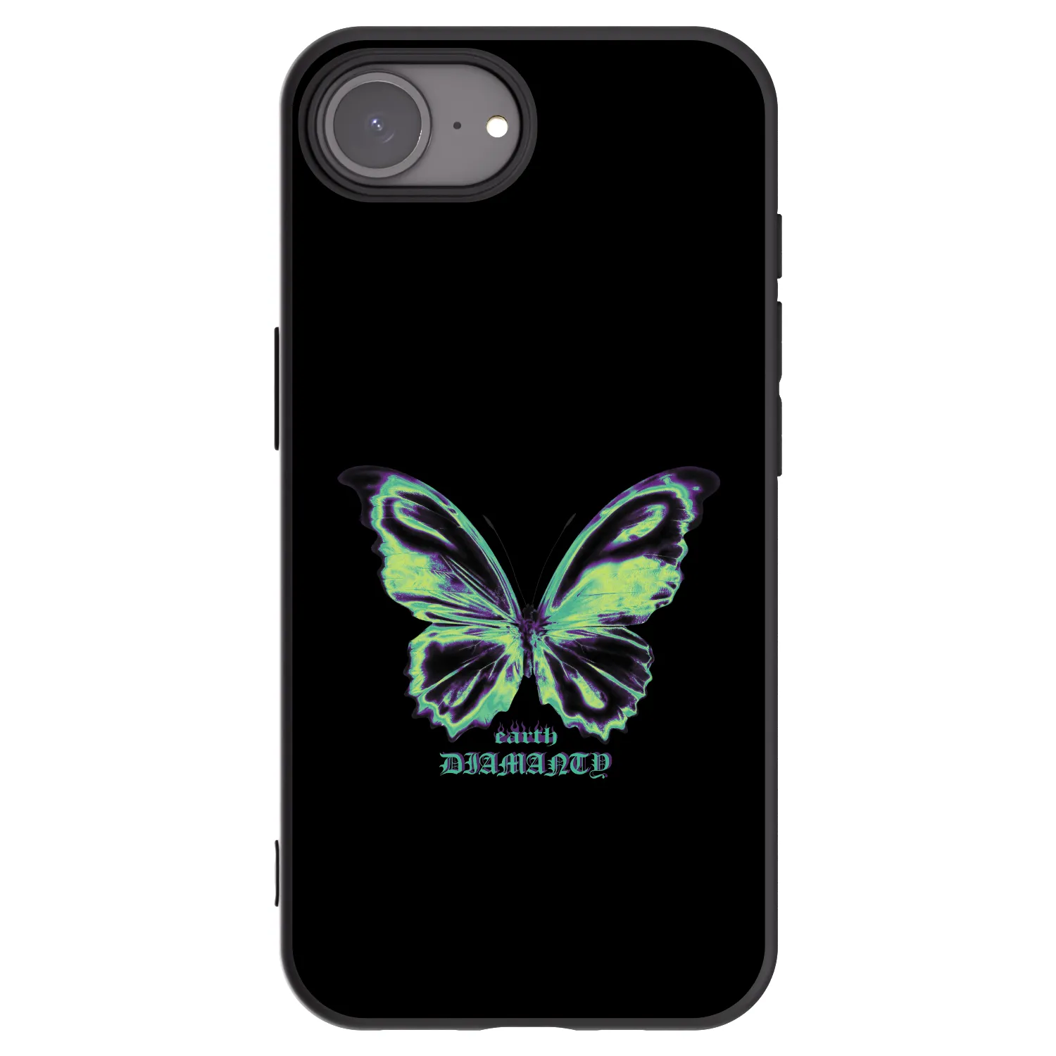 Picasee silikonowe czarne etui na Apple iPhone 17e - Diamanty Blue