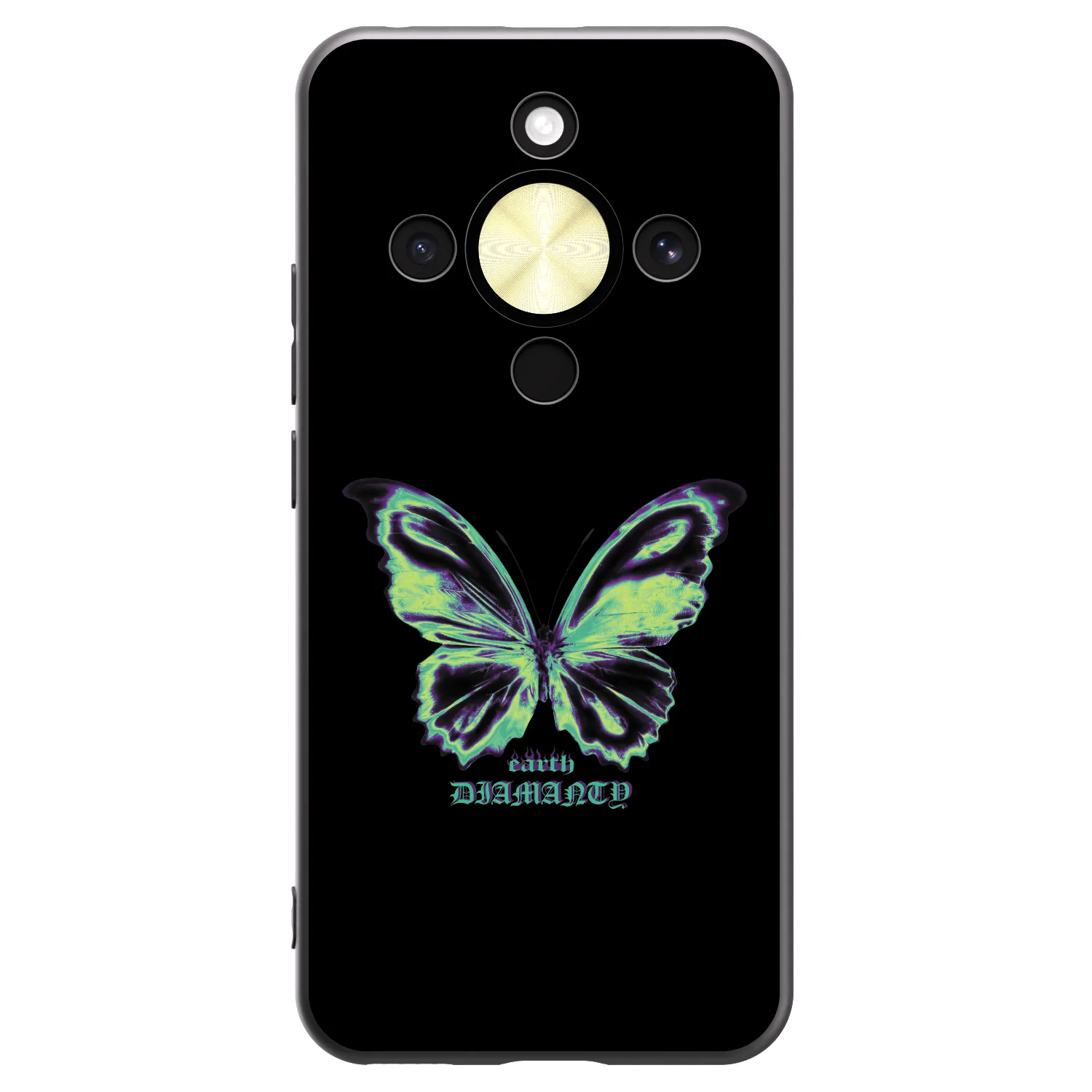 Picasee silikonowe czarne etui na Honor Magic8 Lite 5G - Diamanty Blue