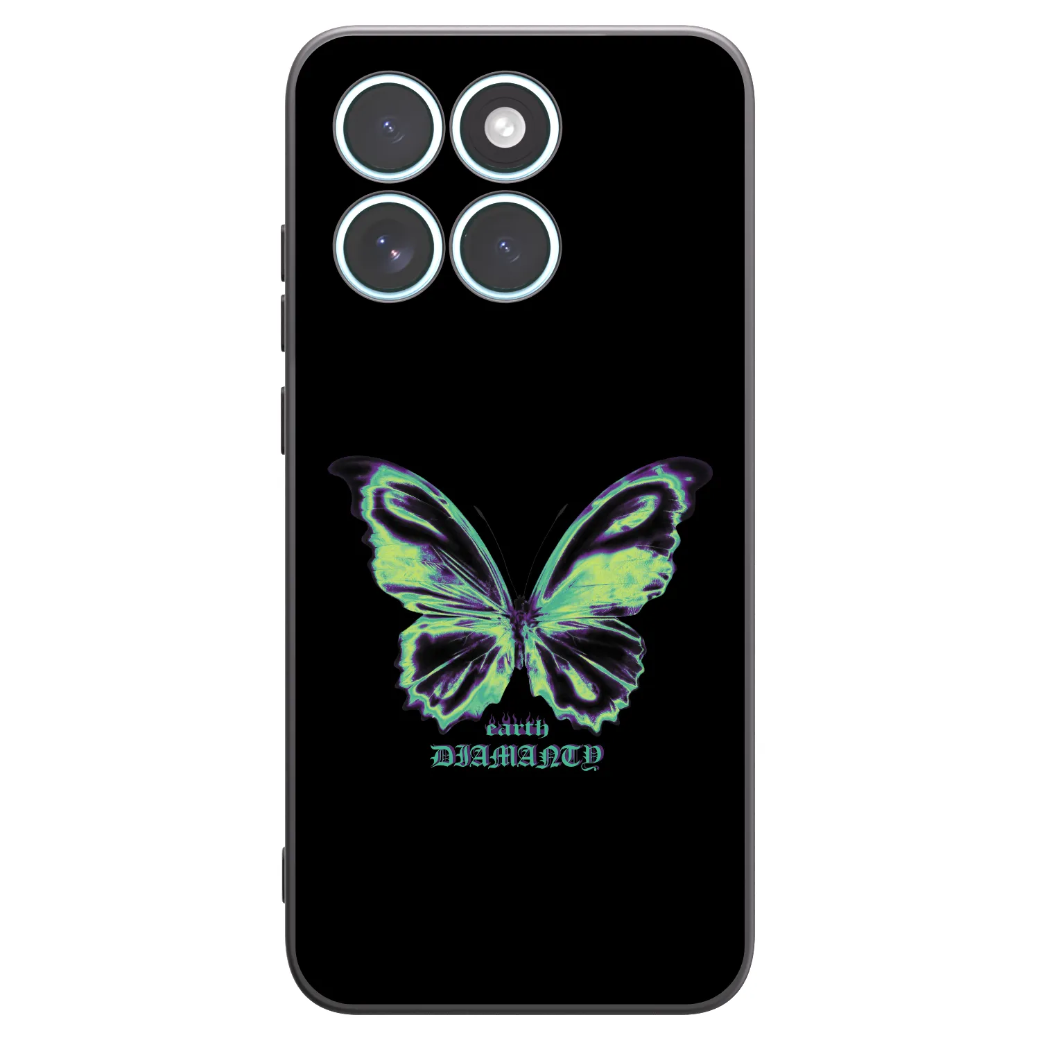 Picasee silikonowe czarne etui na Motorola Edge 70 Fusion - Diamanty Blue