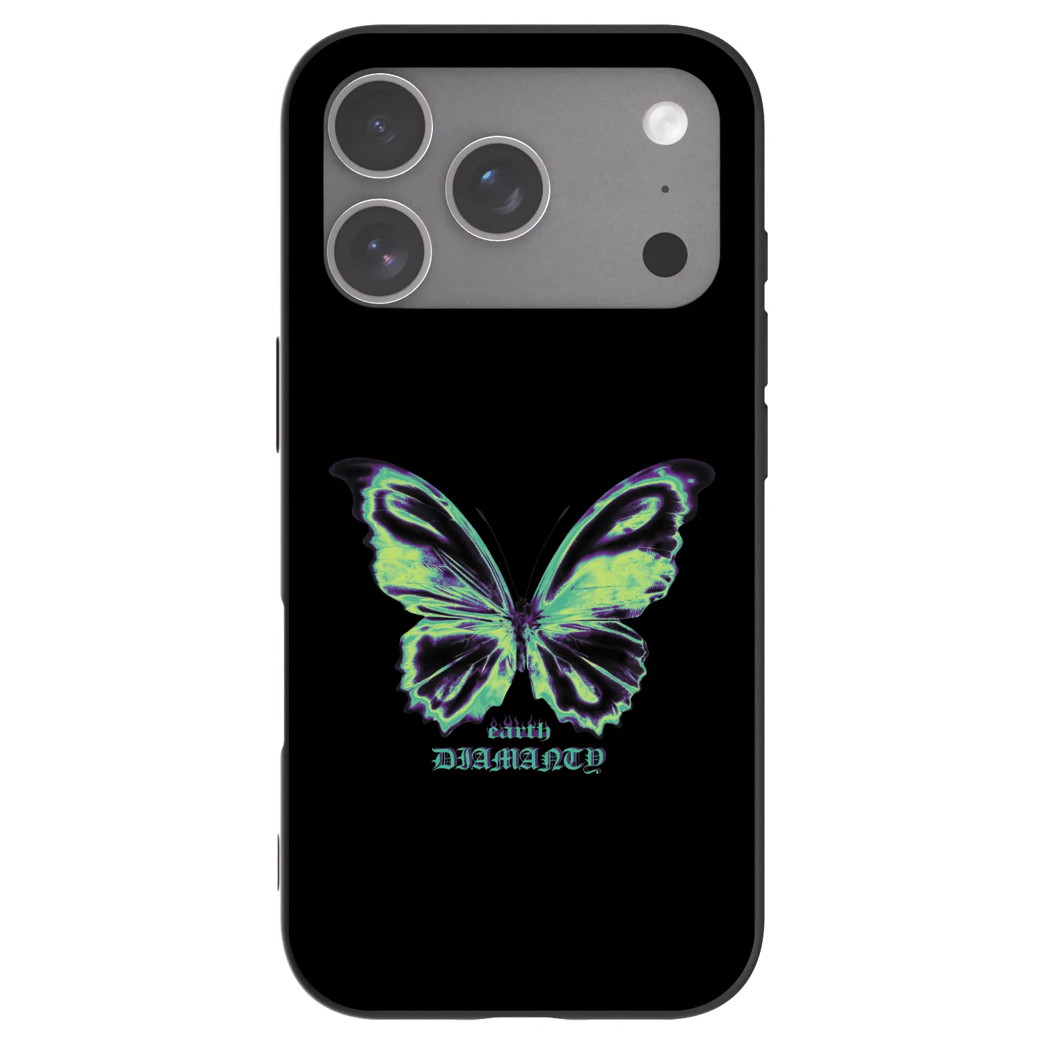 Picasee silikonowe czarne etui na Apple iPhone 18 Pro - Diamanty Blue