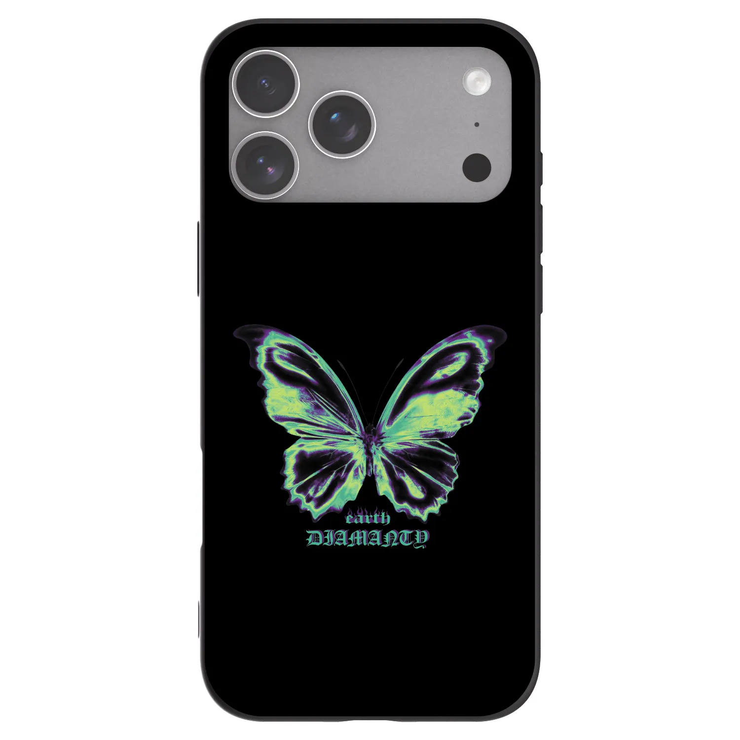 Picasee silikonowe czarne etui na Apple iPhone 18 Pro Max - Diamanty Blue