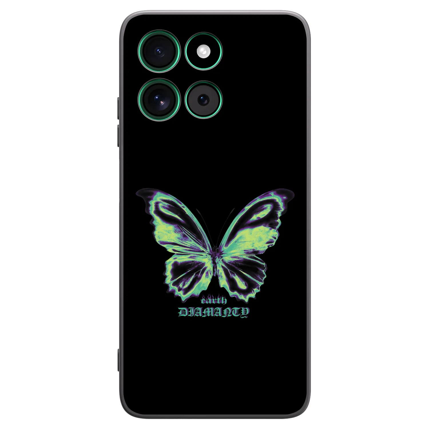 Picasee silikonowe czarne etui na Motorola Moto G57 Power - Diamanty Blue