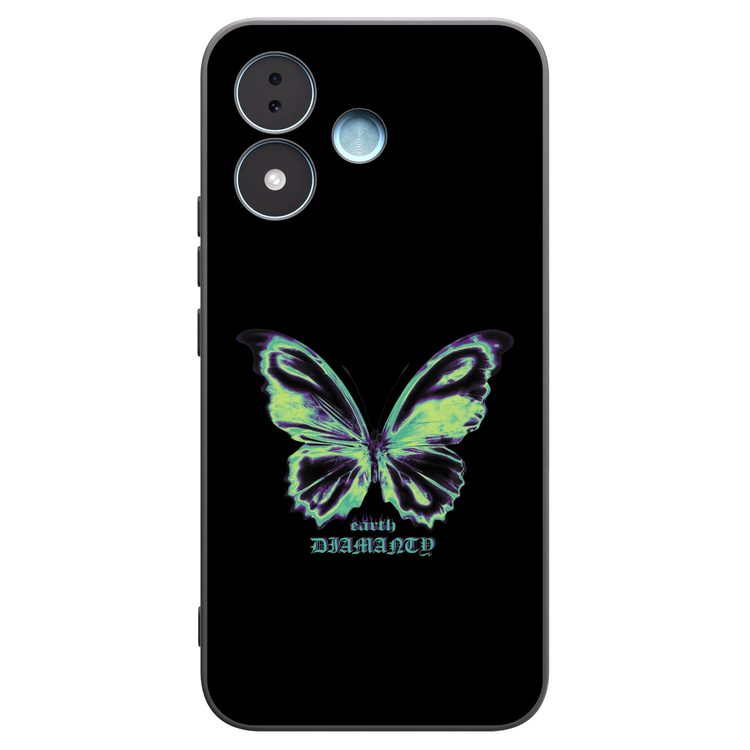 Picasee silikonowe czarne etui na Xiaomi Redmi Note 17 5G - Diamanty Blue