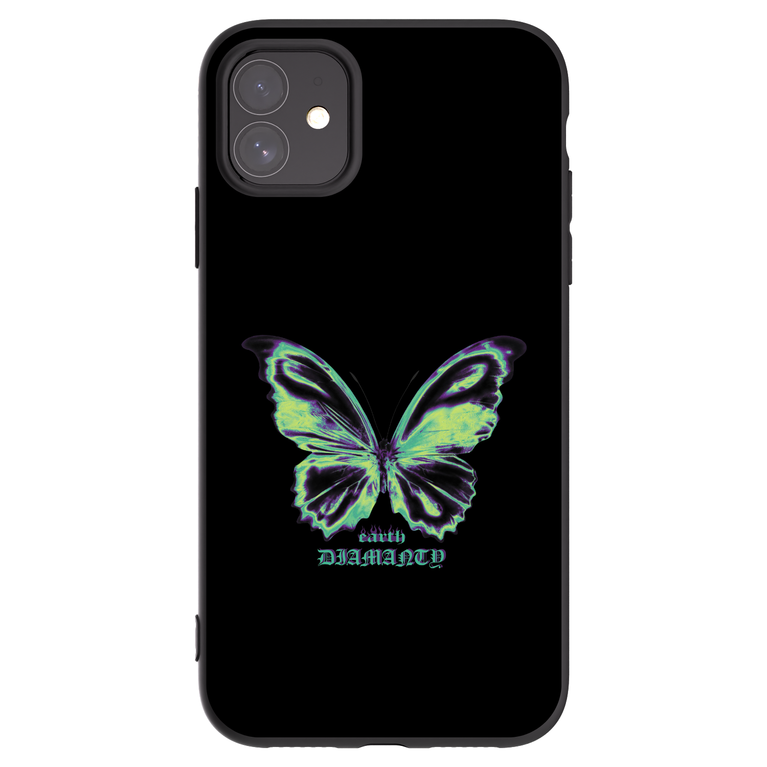 Picasee silikonowe czarne etui na Apple iPhone 11 - Diamanty Blue