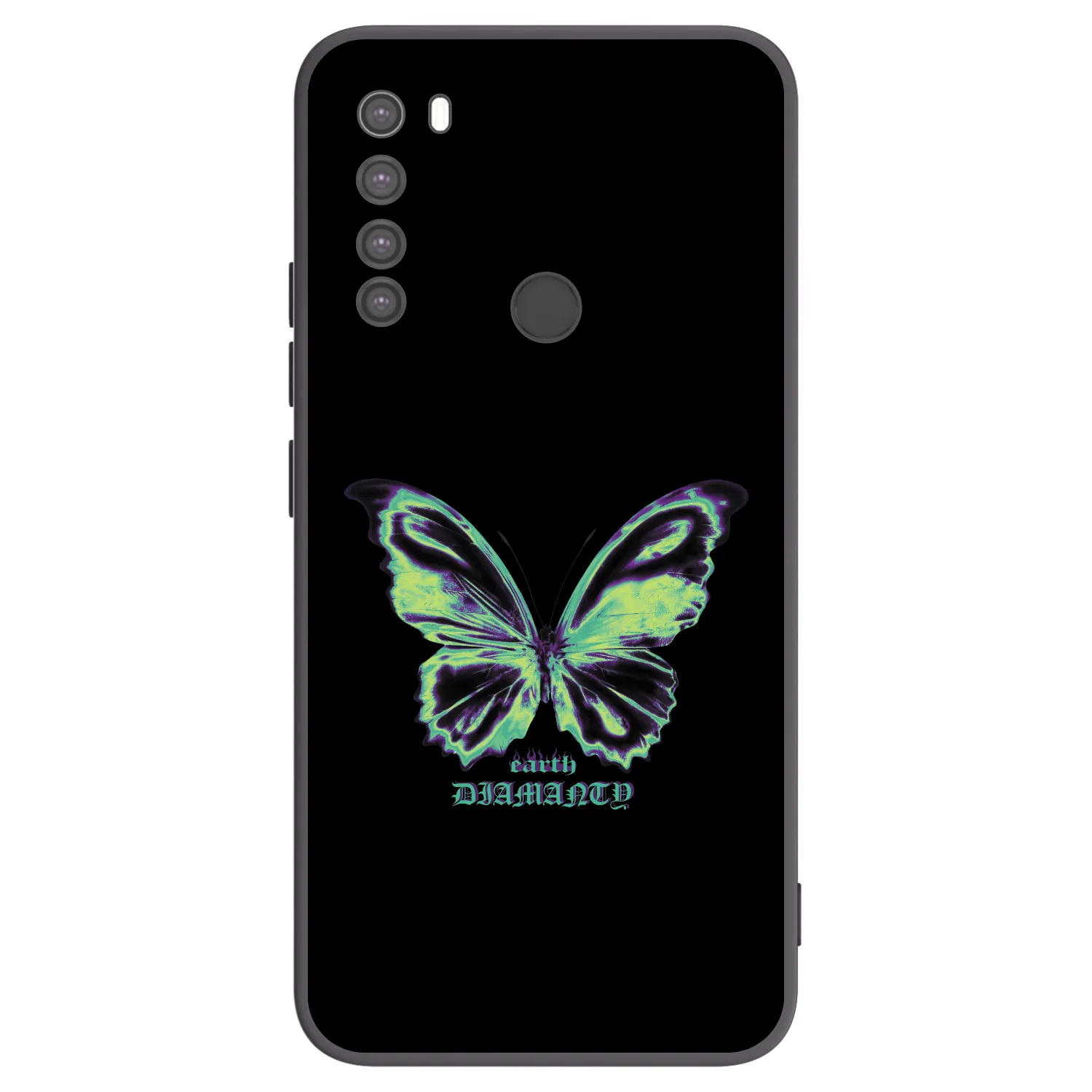 Picasee silikonowe czarne etui na Xiaomi Redmi Note 8 - Diamanty Blue