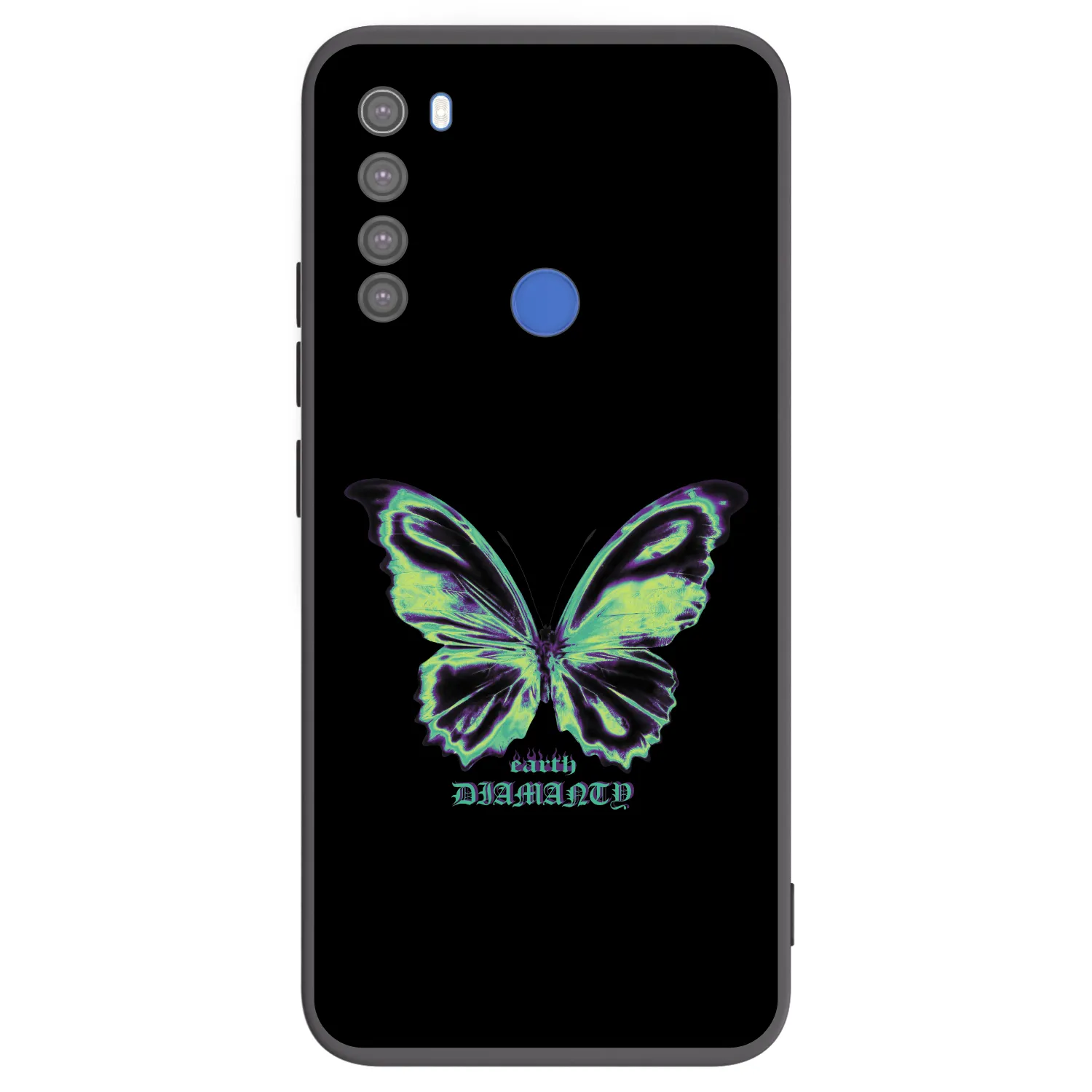 Picasee silikonowe czarne etui na Xiaomi Redmi Note 8T - Diamanty Blue