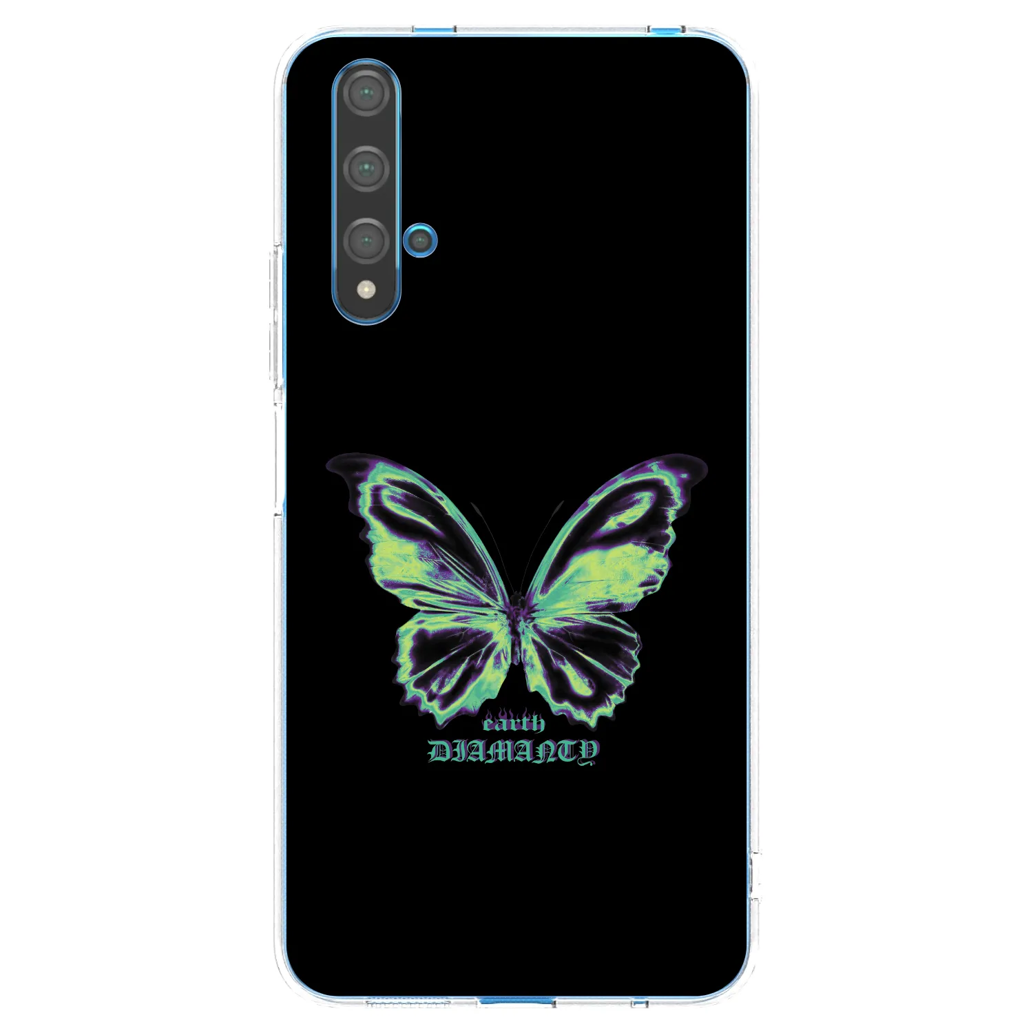 Picasee silikonowe przeźroczyste etui na Huawei Nova 5T - Diamanty Blue