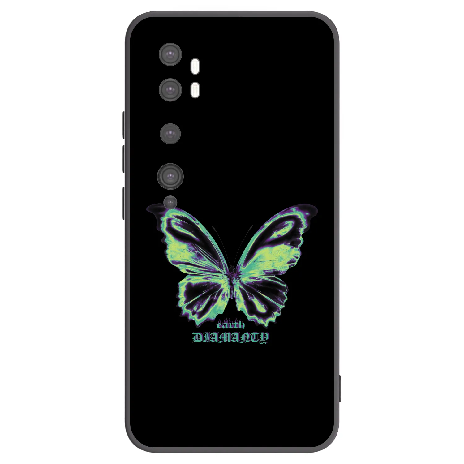 Picasee silikonowe czarne etui na Xiaomi Mi Note 10 (Pro) - Diamanty Blue