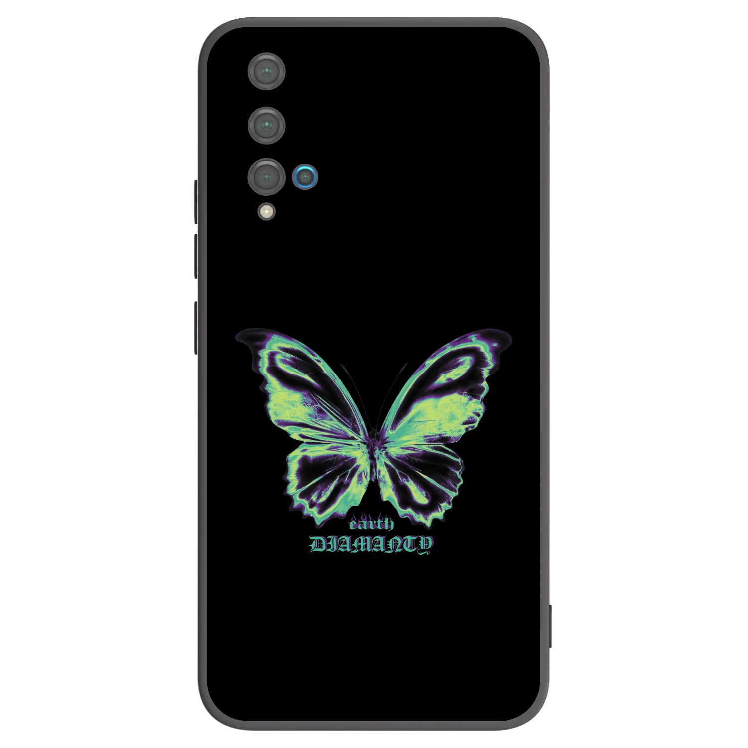 Picasee silikonowe czarne etui na Huawei Nova 5T - Diamanty Blue