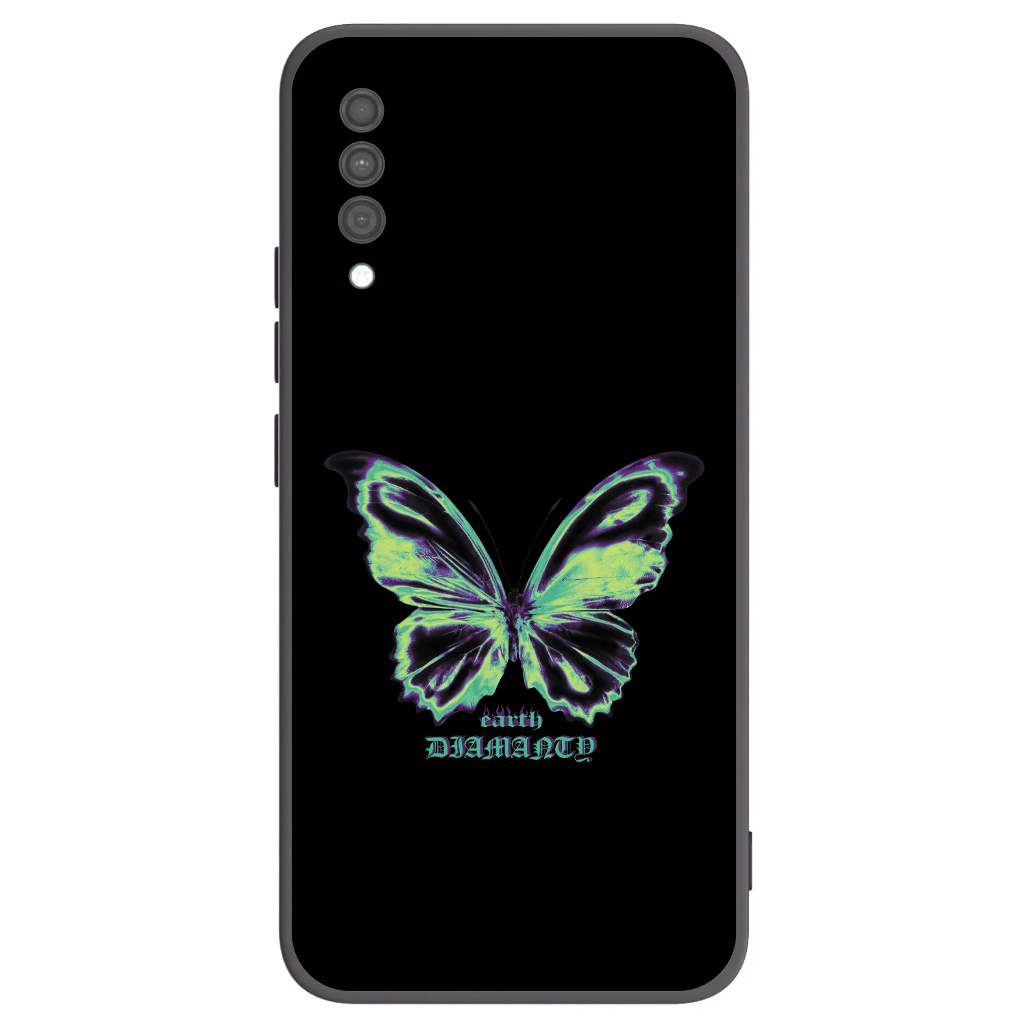 Picasee silikonowe czarne etui na Samsung Galaxy A30s A307F - Diamanty Blue