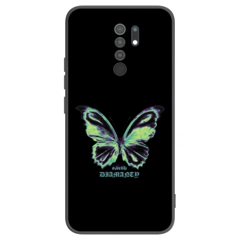 Picasee silikonowe czarne etui na Xiaomi Redmi 9 - Diamanty Blue
