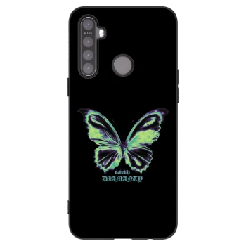 Picasee silikonowe czarne etui na Realme 5 - Diamanty Blue