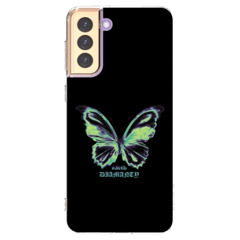 Picasee silikonowe przeźroczyste etui na Samsung Galaxy S21+ 5G G996F - Diamanty Blue